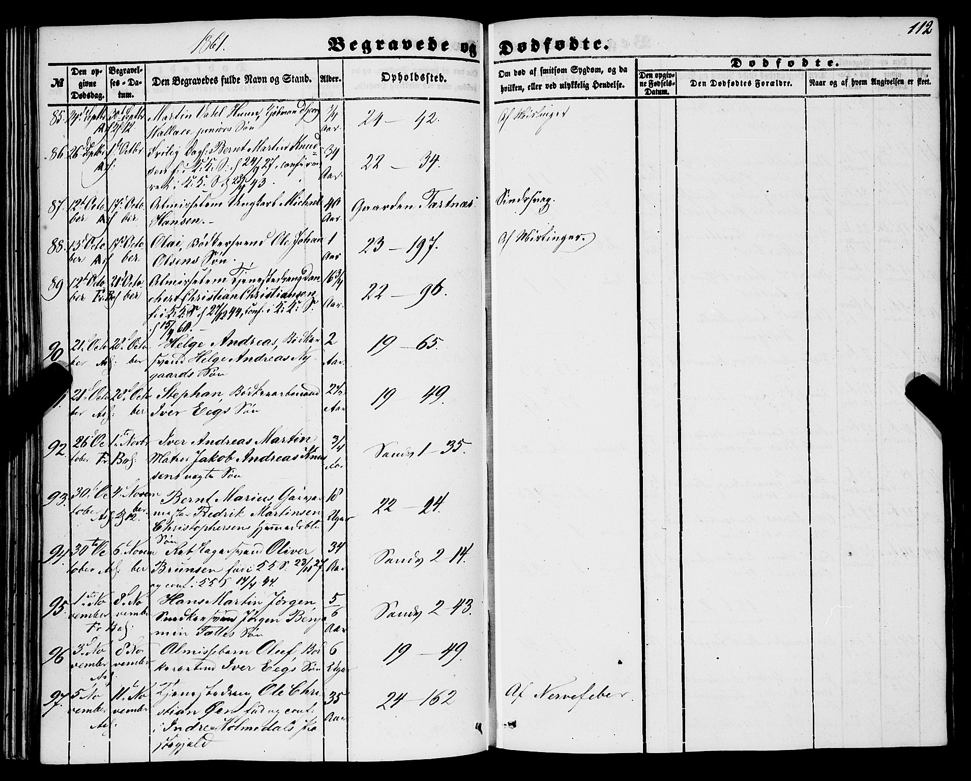 Korskirken sokneprestembete, AV/SAB-A-76101/H/Haa: Parish register (official) no. E 2, 1848-1862, p. 112