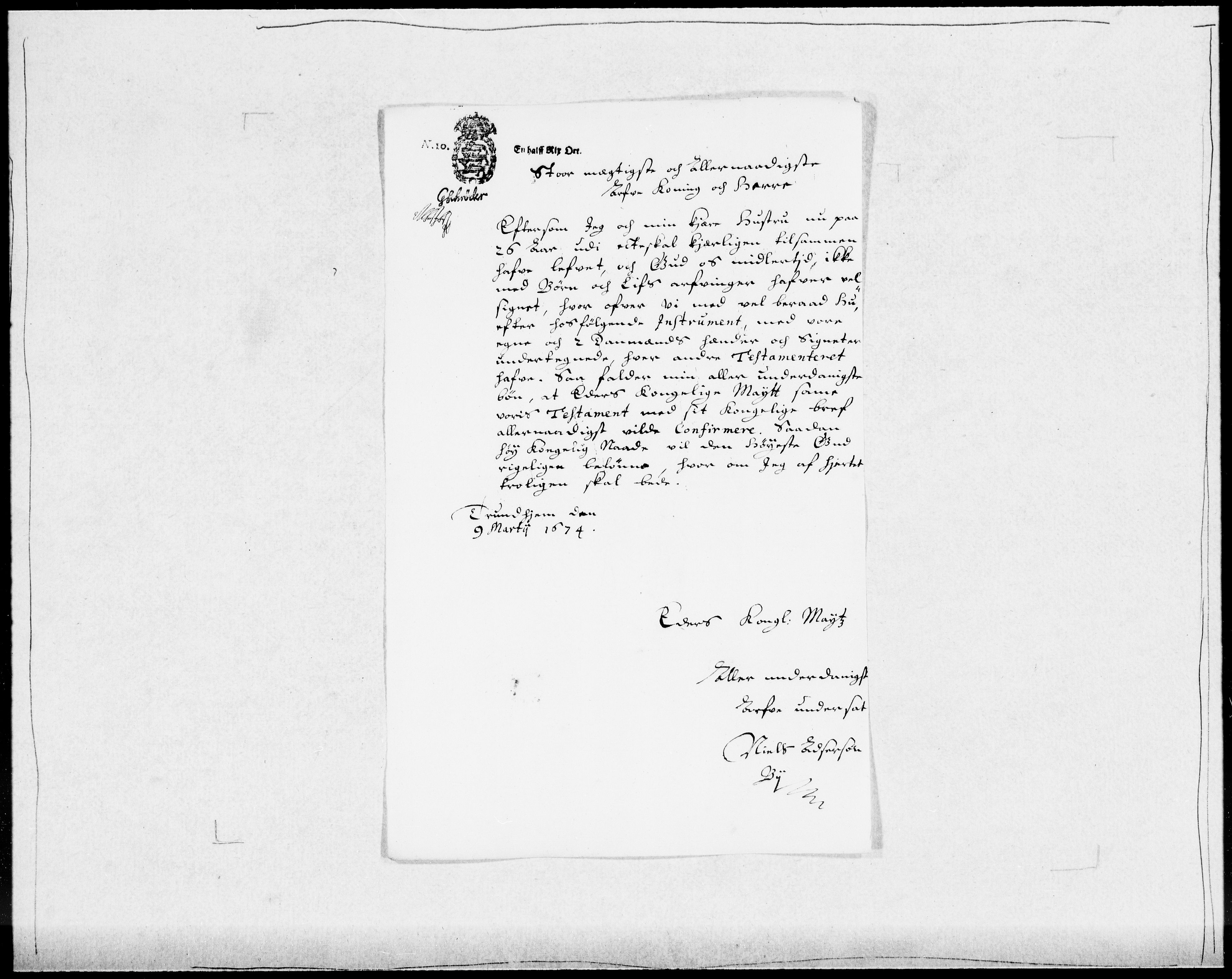 Danske Kanselli 1572-1799, AV/RA-EA-3023/F/Fc/Fcc/Fcca/L0032: Norske innlegg 1572-1799, 1674-1680, p. 66