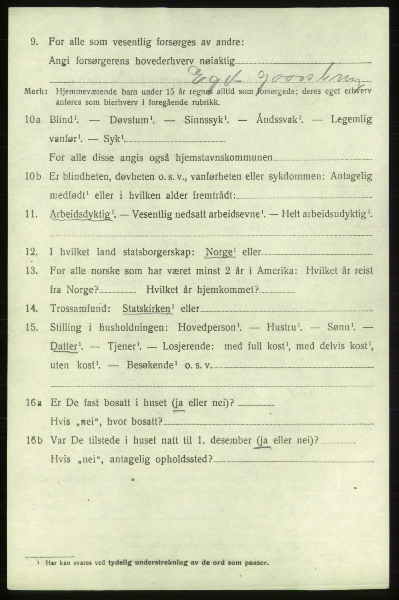 SAB, 1920 census for Etne, 1920, p. 1818