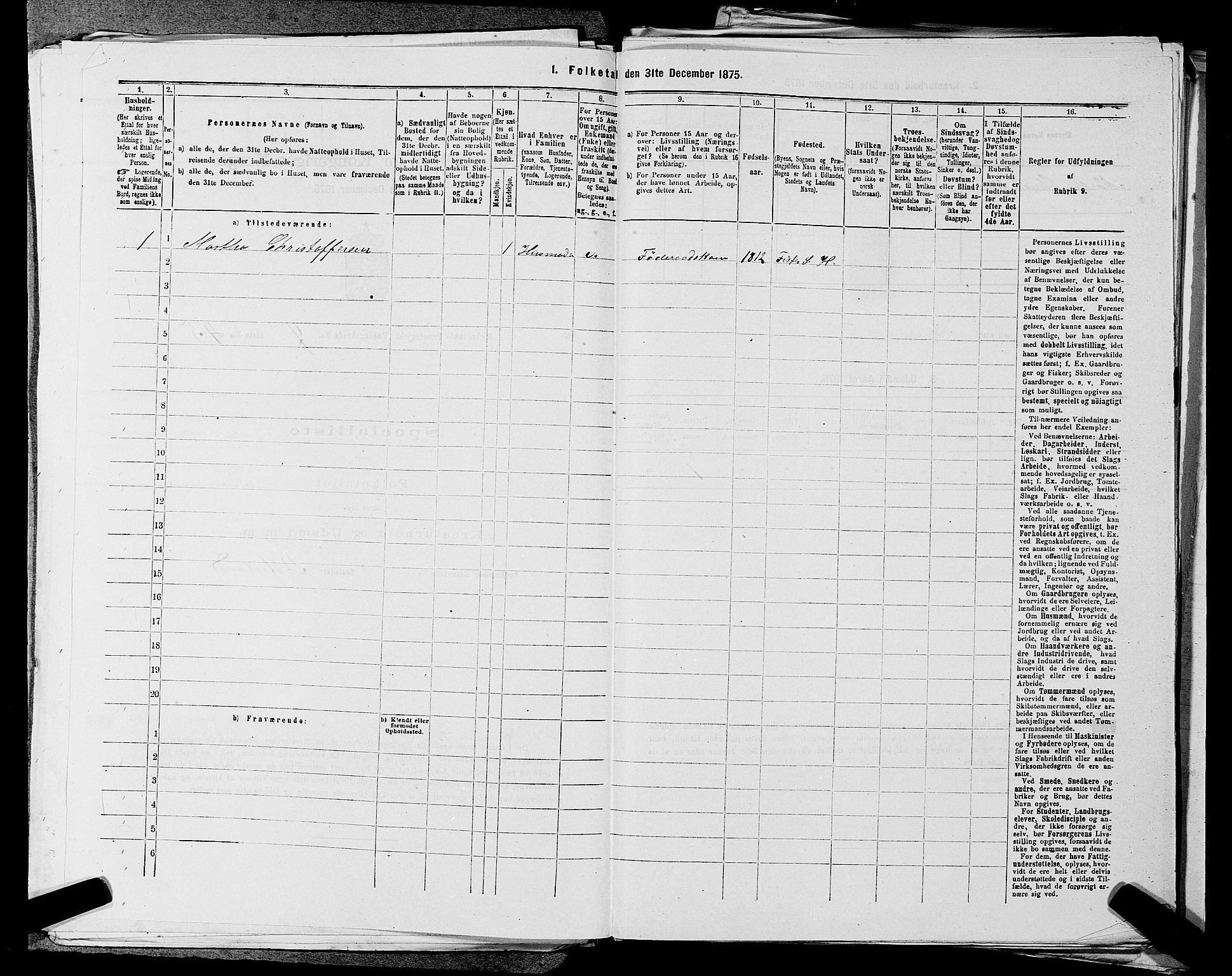 SAST, 1875 census for 1133P Hjelmeland, 1875, p. 993