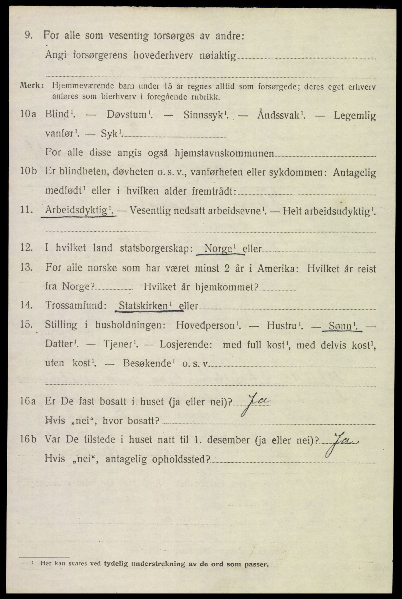 SAK, 1920 census for Valle, 1920, p. 2006