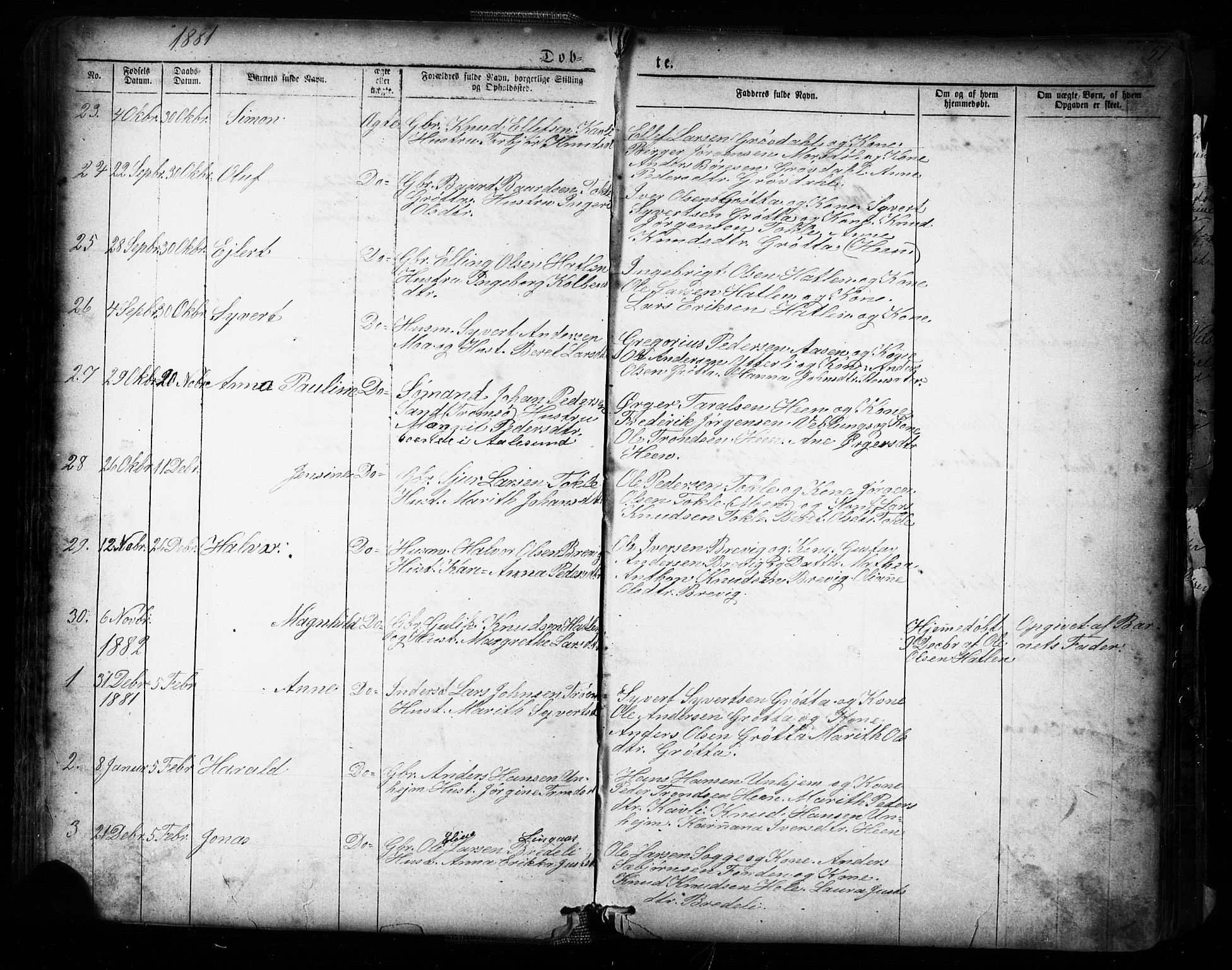 Ministerialprotokoller, klokkerbøker og fødselsregistre - Møre og Romsdal, SAT/A-1454/545/L0588: Parish register (copy) no. 545C02, 1867-1902, p. 51