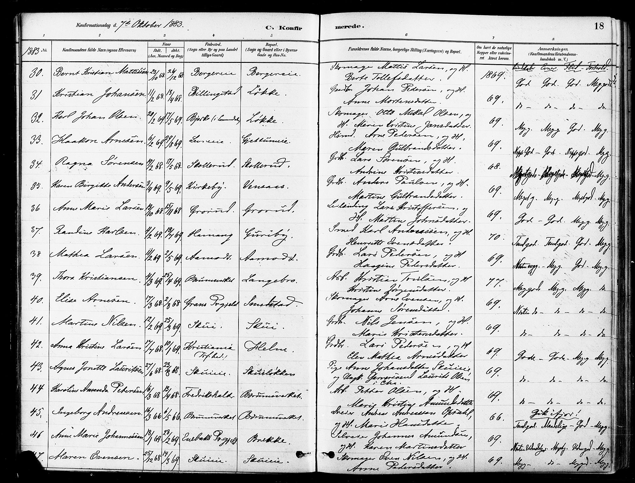 Asker prestekontor Kirkebøker, AV/SAO-A-10256a/F/Fb/L0002: Parish register (official) no. II 2, 1879-1921, p. 18