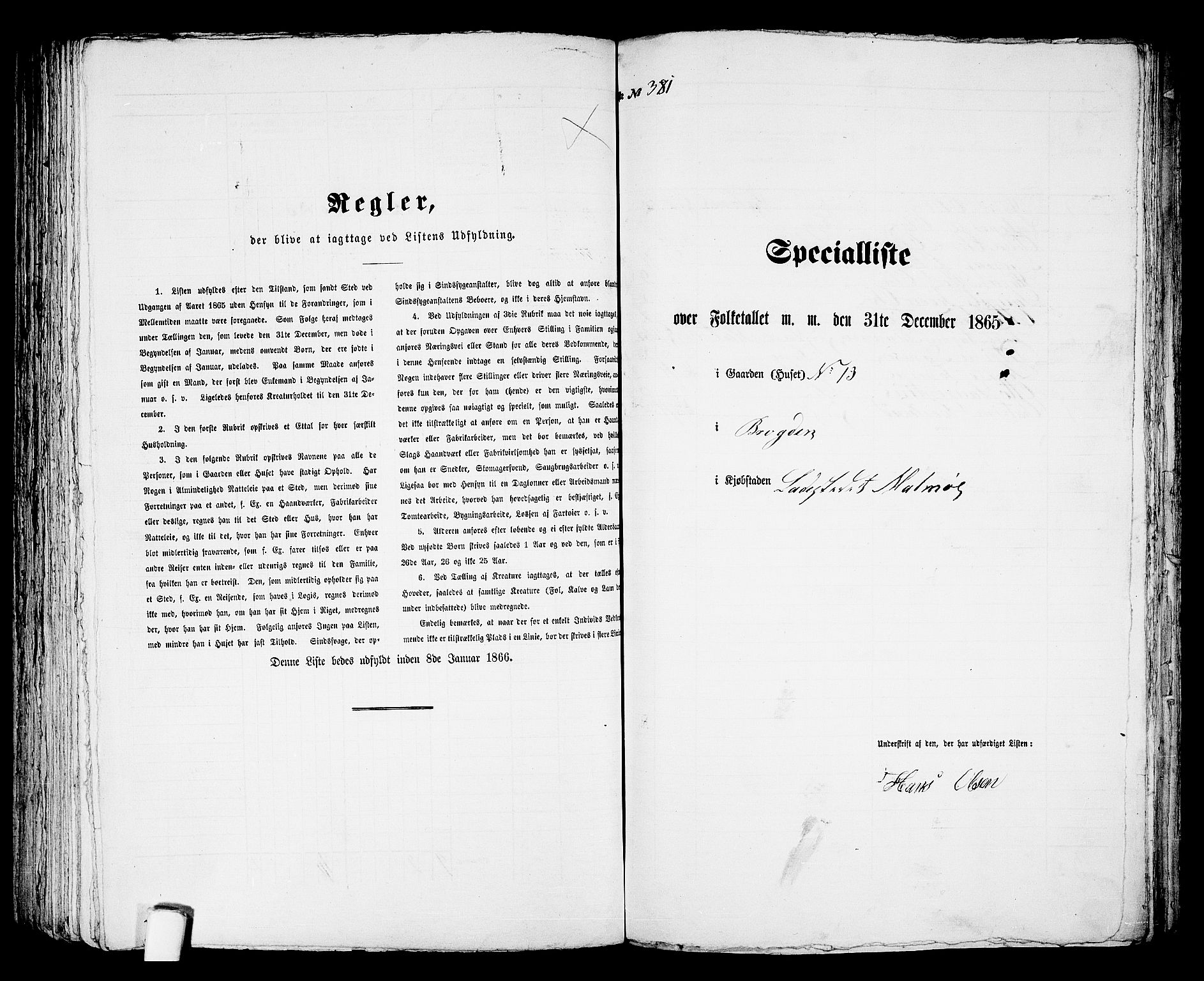 RA, 1865 census for Mandal/Mandal, 1865, p. 770