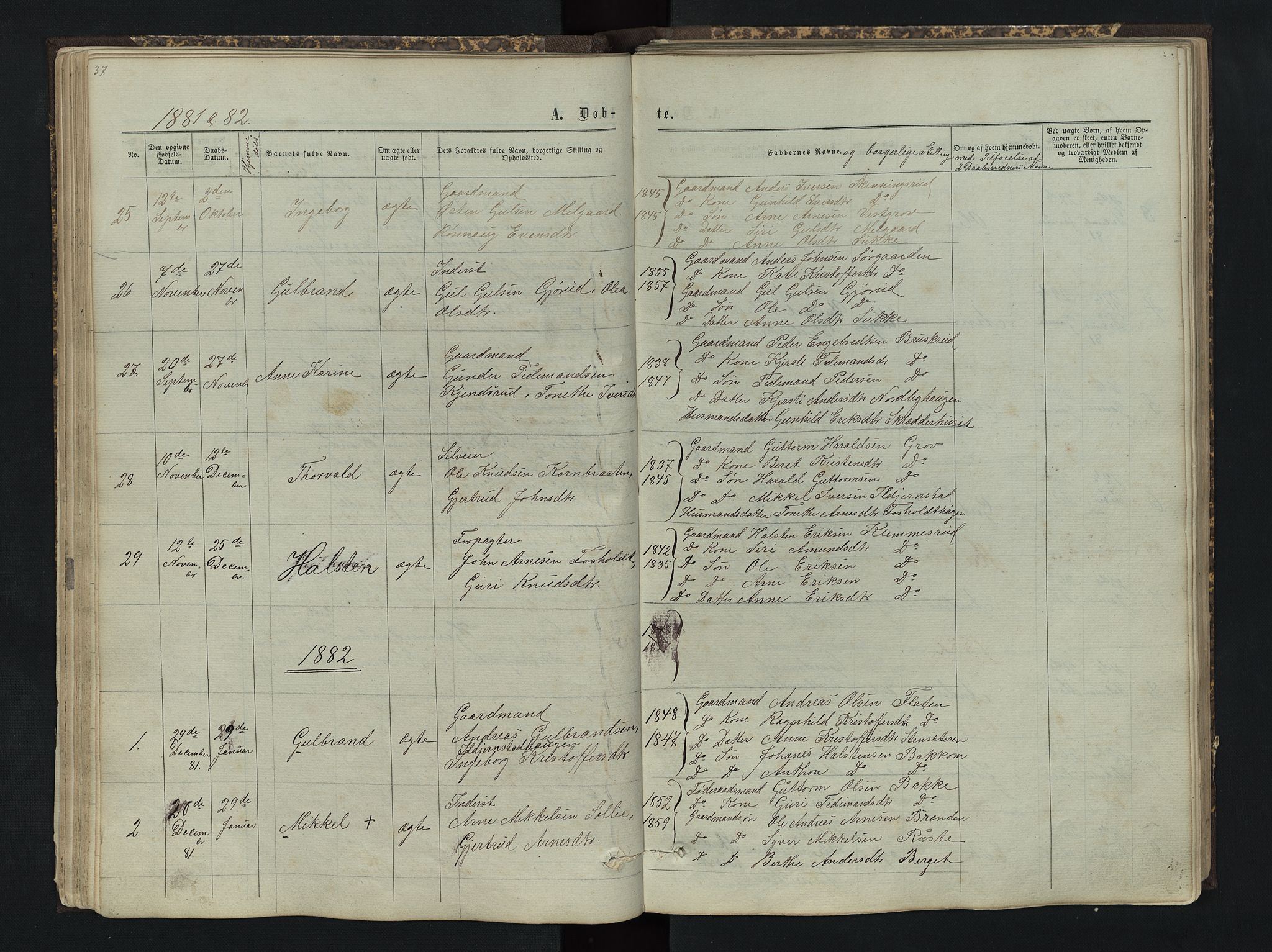 Sør-Aurdal prestekontor, AV/SAH-PREST-128/H/Ha/Hab/L0004: Parish register (copy) no. 4, 1865-1893, p. 37