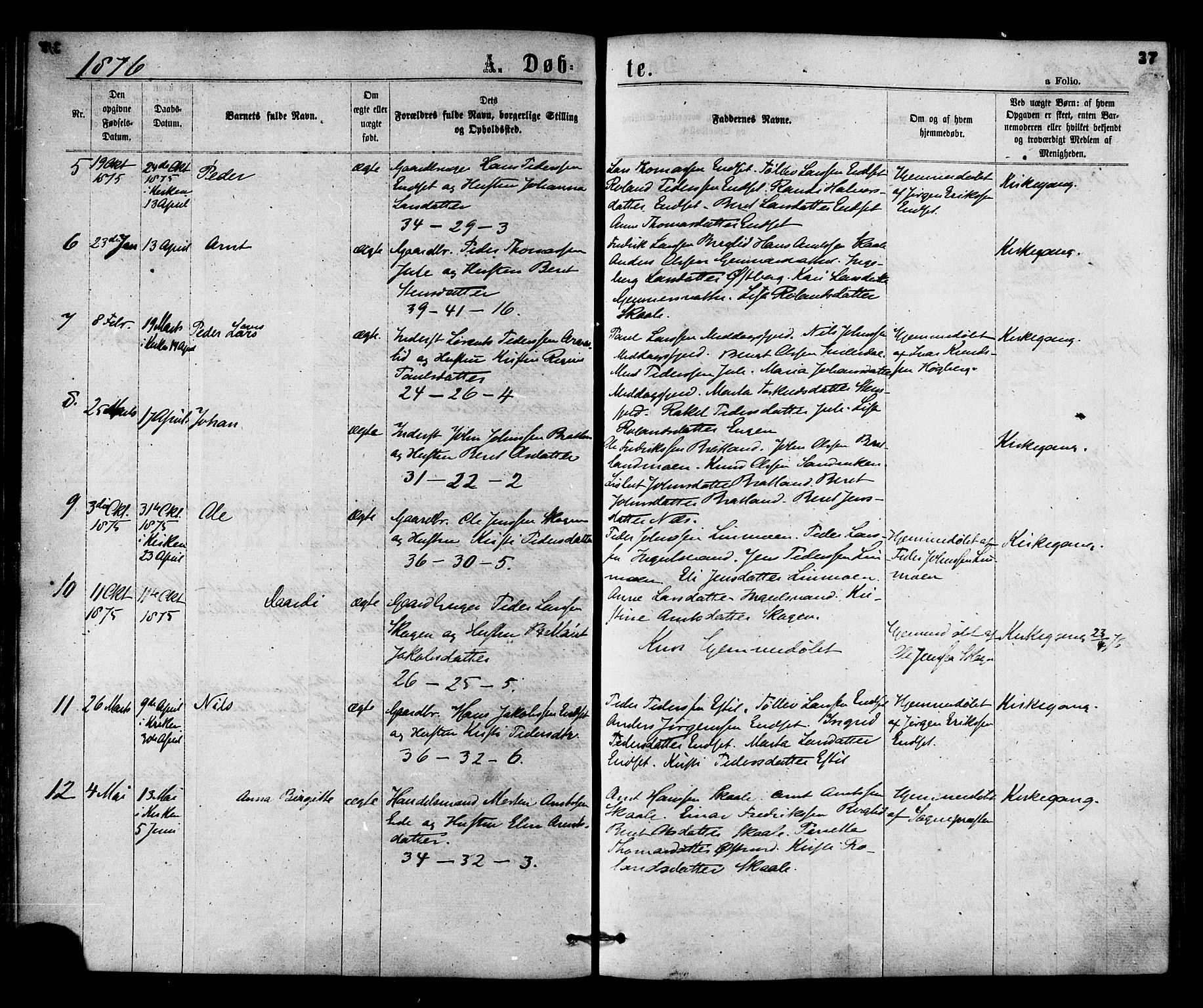 Ministerialprotokoller, klokkerbøker og fødselsregistre - Nord-Trøndelag, SAT/A-1458/755/L0493: Parish register (official) no. 755A02, 1865-1881, p. 37