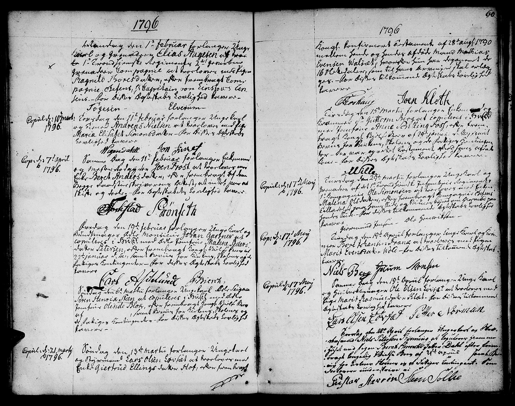 Ministerialprotokoller, klokkerbøker og fødselsregistre - Sør-Trøndelag, SAT/A-1456/601/L0041: Parish register (official) no. 601A09, 1784-1801, p. 60