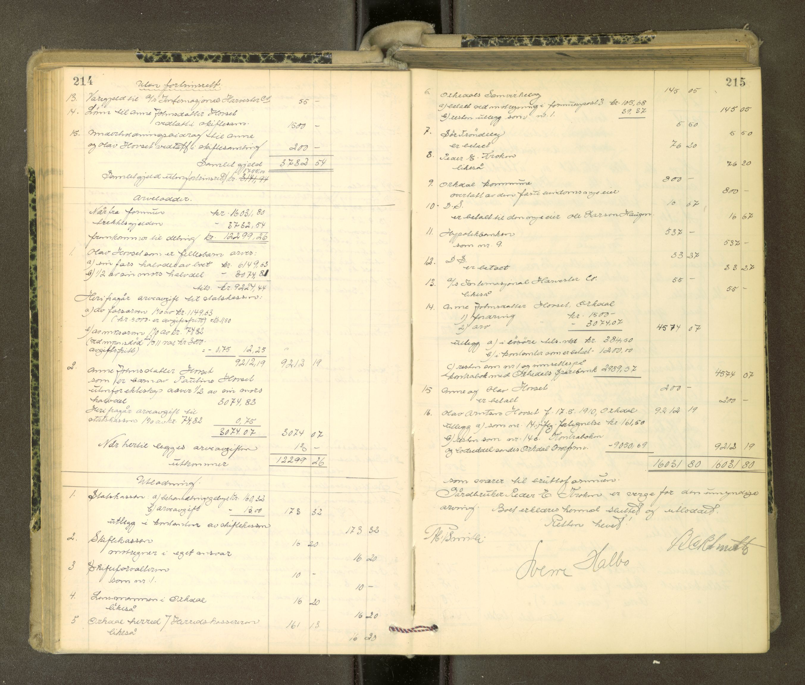 Orkdal sorenskriveri, AV/SAT-A-4169/1/3/3Aa/L0017: Skifteprotokoller, 1921-1929, p. 214-215