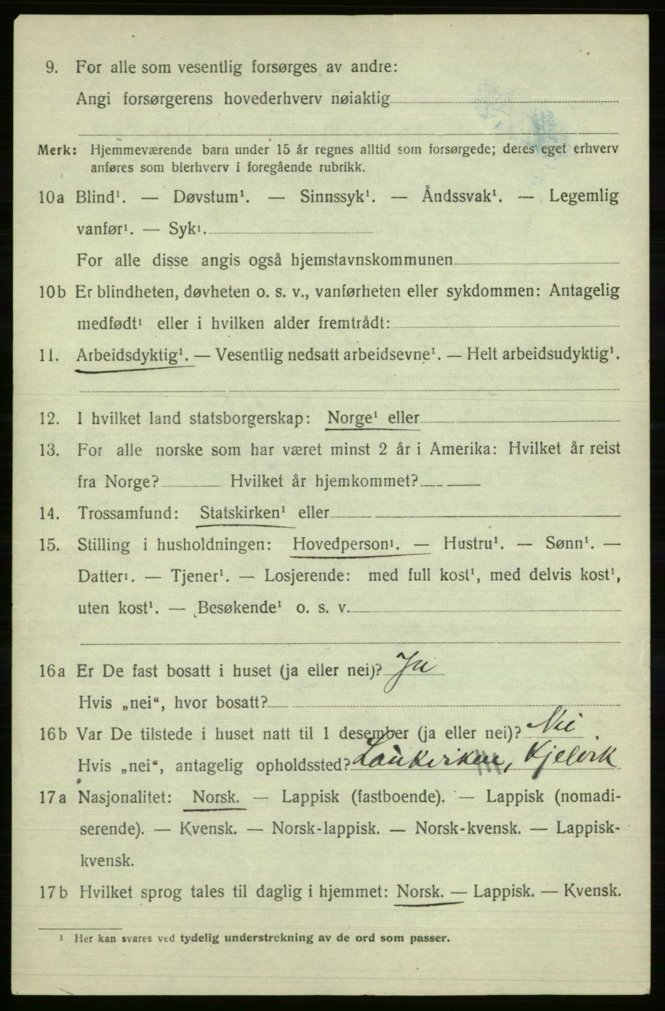 SATØ, 1920 census for Kjelvik, 1920, p. 6418