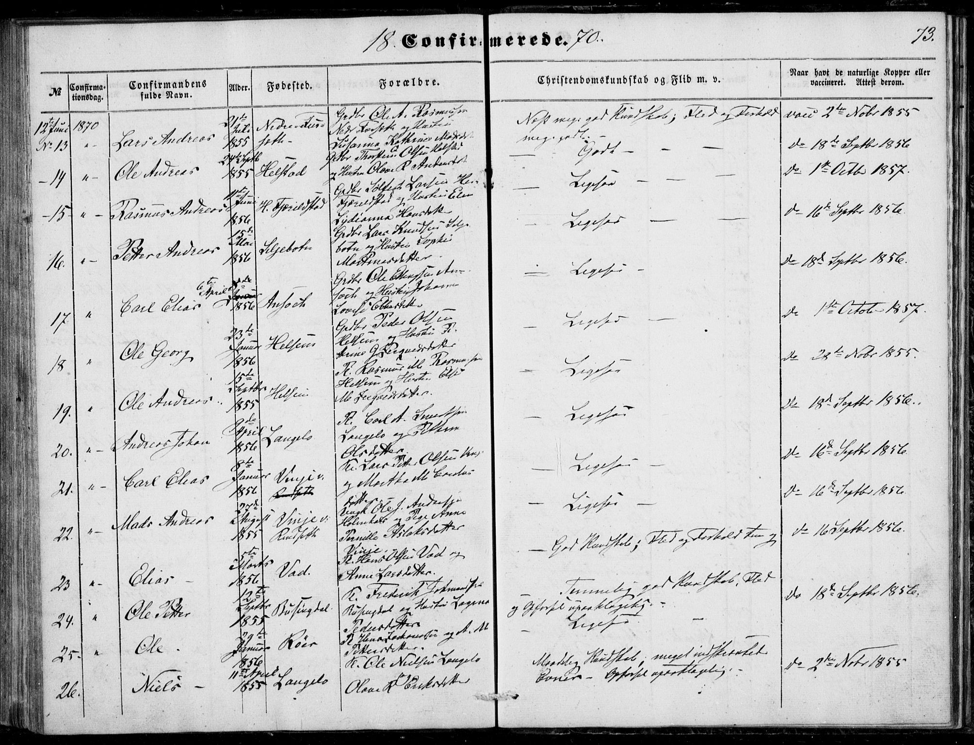 Ministerialprotokoller, klokkerbøker og fødselsregistre - Møre og Romsdal, AV/SAT-A-1454/520/L0281: Parish register (official) no. 520A10, 1851-1881, p. 73