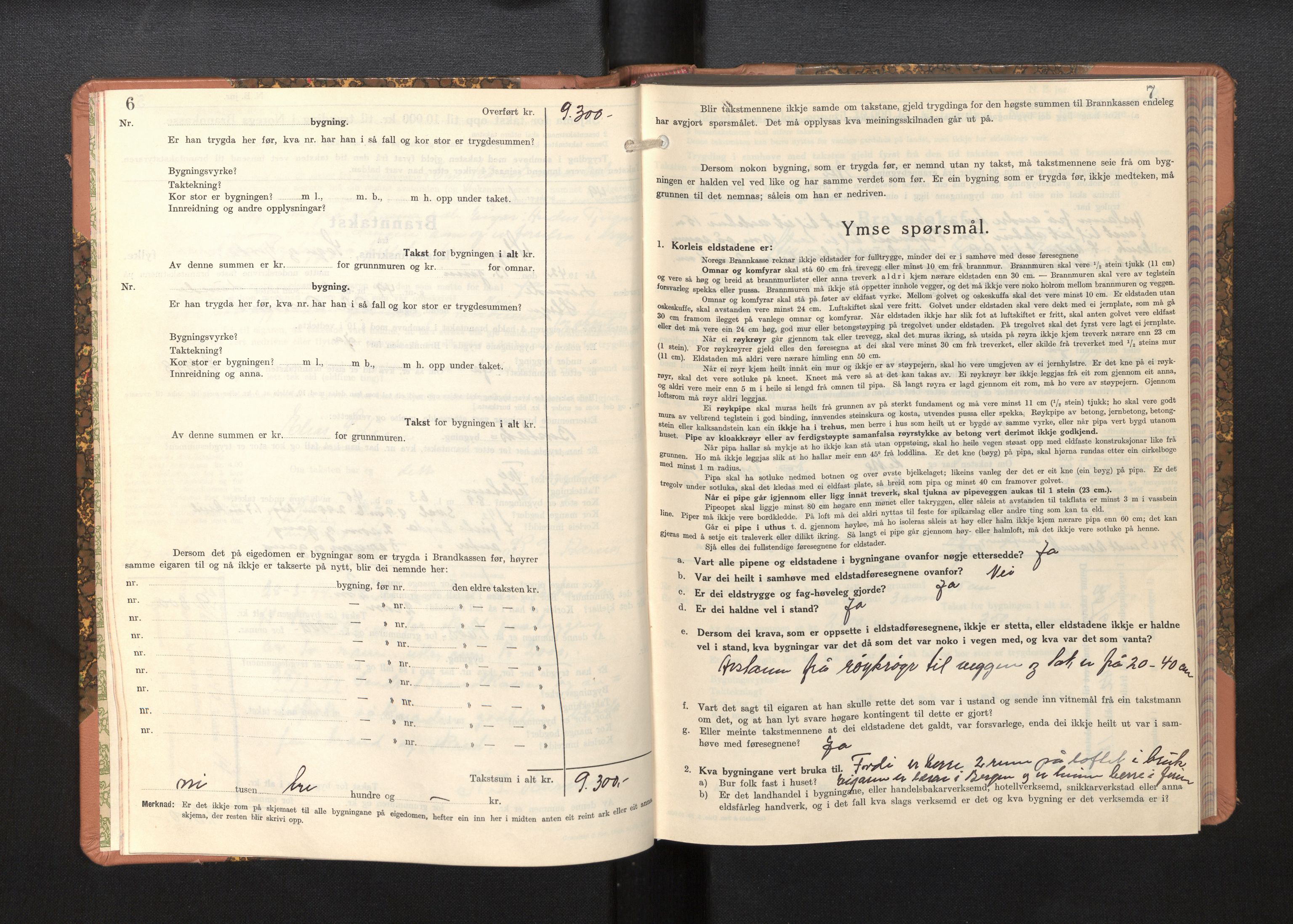 Lensmannen i Stryn, AV/SAB-A-30101/0012/L0003: Branntakstprotokoll, skjematakst, 1942-1950, p. 6-7