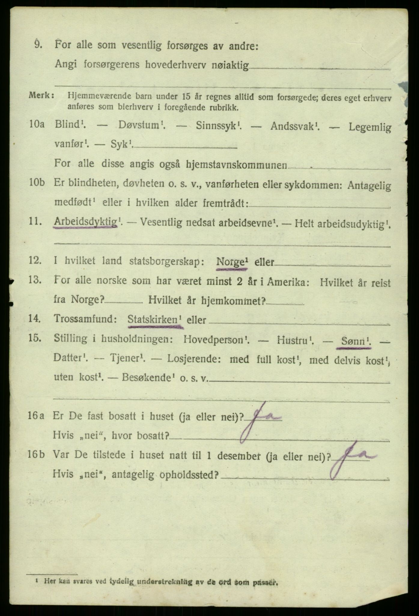 SAB, 1920 census for Manger, 1920, p. 2218