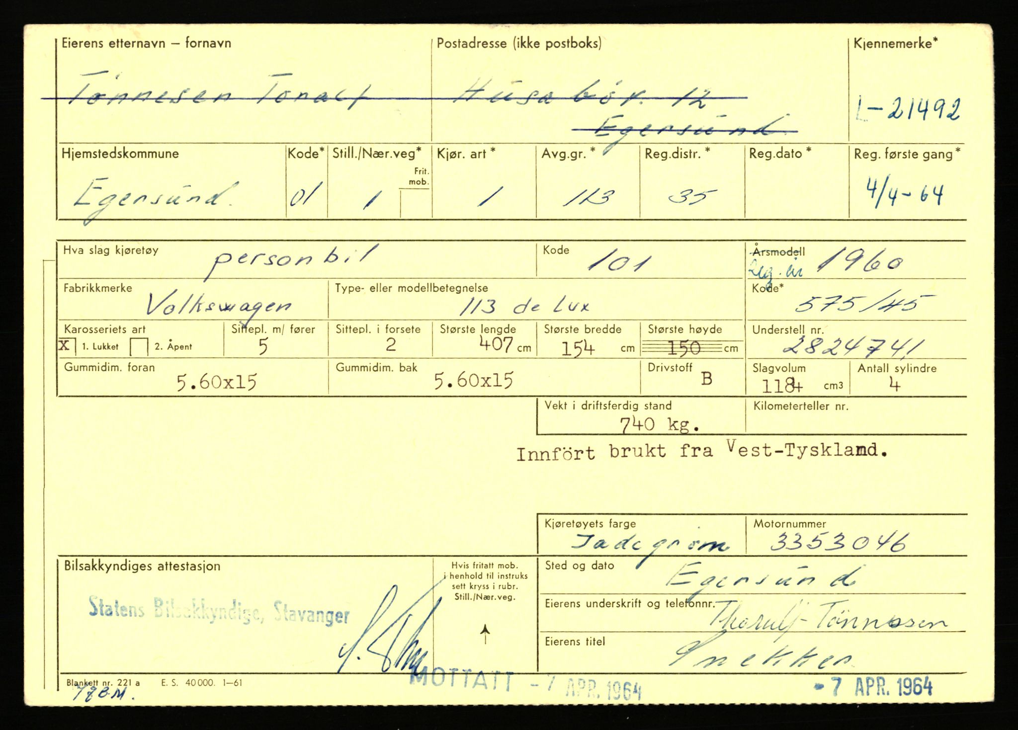 Stavanger trafikkstasjon, AV/SAST-A-101942/0/F/L0037: L-20500 - L-21499, 1930-1971, p. 2247