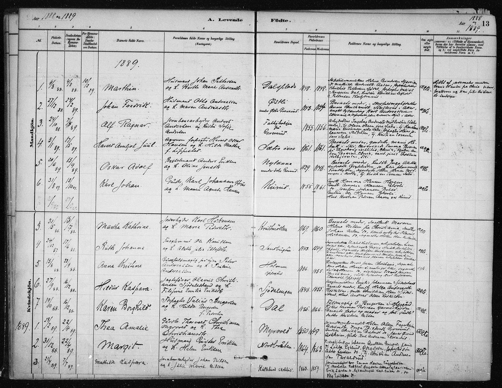 Nesodden prestekontor Kirkebøker, AV/SAO-A-10013/F/Fb/L0001: Parish register (official) no. II 1, 1880-1915, p. 13