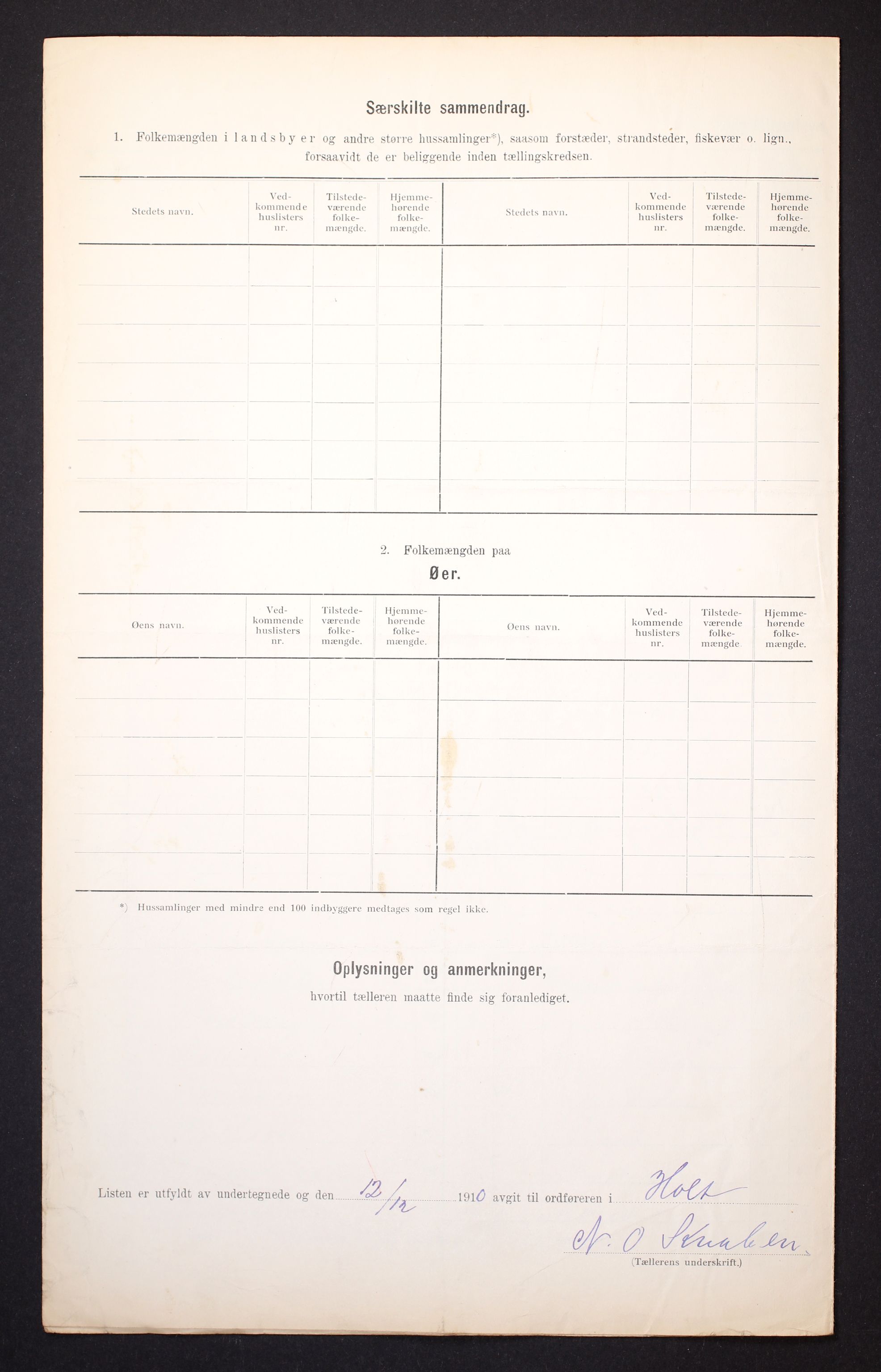 RA, 1910 census for Holt, 1910, p. 7