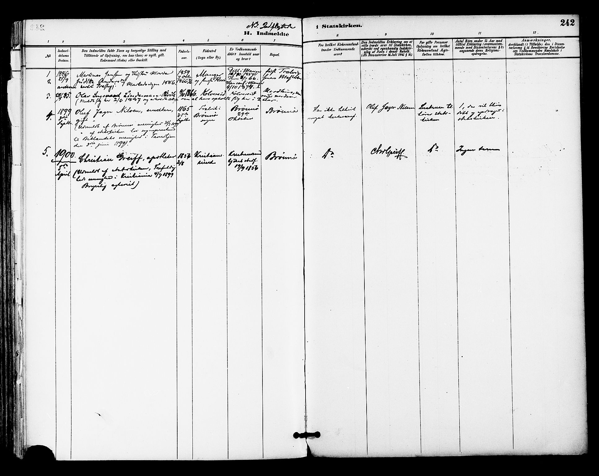 Ministerialprotokoller, klokkerbøker og fødselsregistre - Nordland, SAT/A-1459/813/L0200: Parish register (official) no. 813A10, 1886-1900, p. 242