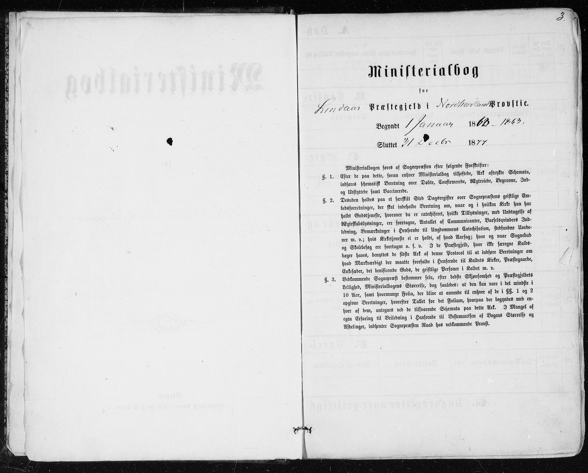 Lindås Sokneprestembete, SAB/A-76701/H/Haa: Parish register (official) no. A 16, 1863-1875, p. 3