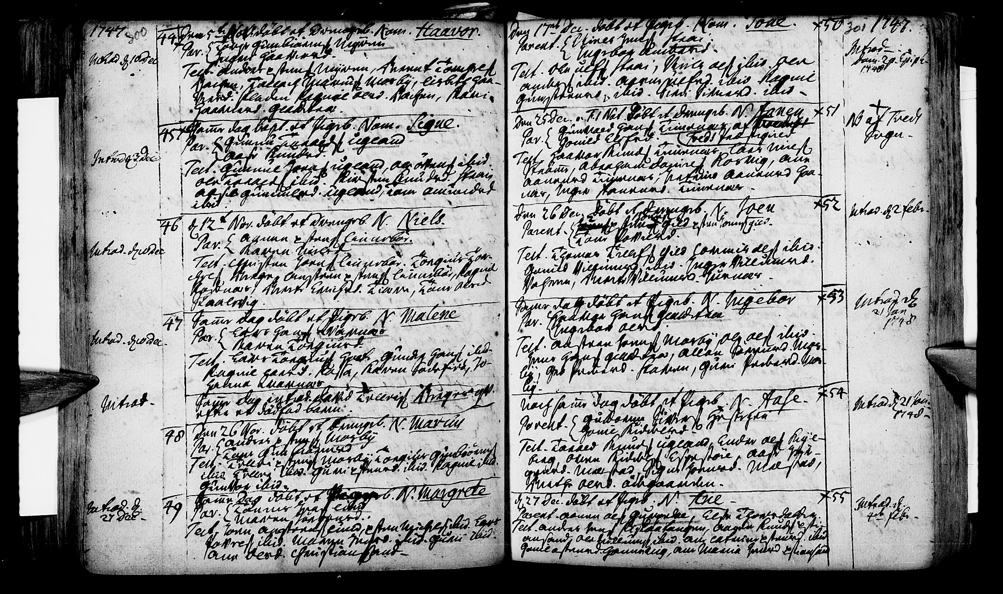 Oddernes sokneprestkontor, SAK/1111-0033/F/Fa/Faa/L0002: Parish register (official) no. A 2, 1719-1764, p. 300-301