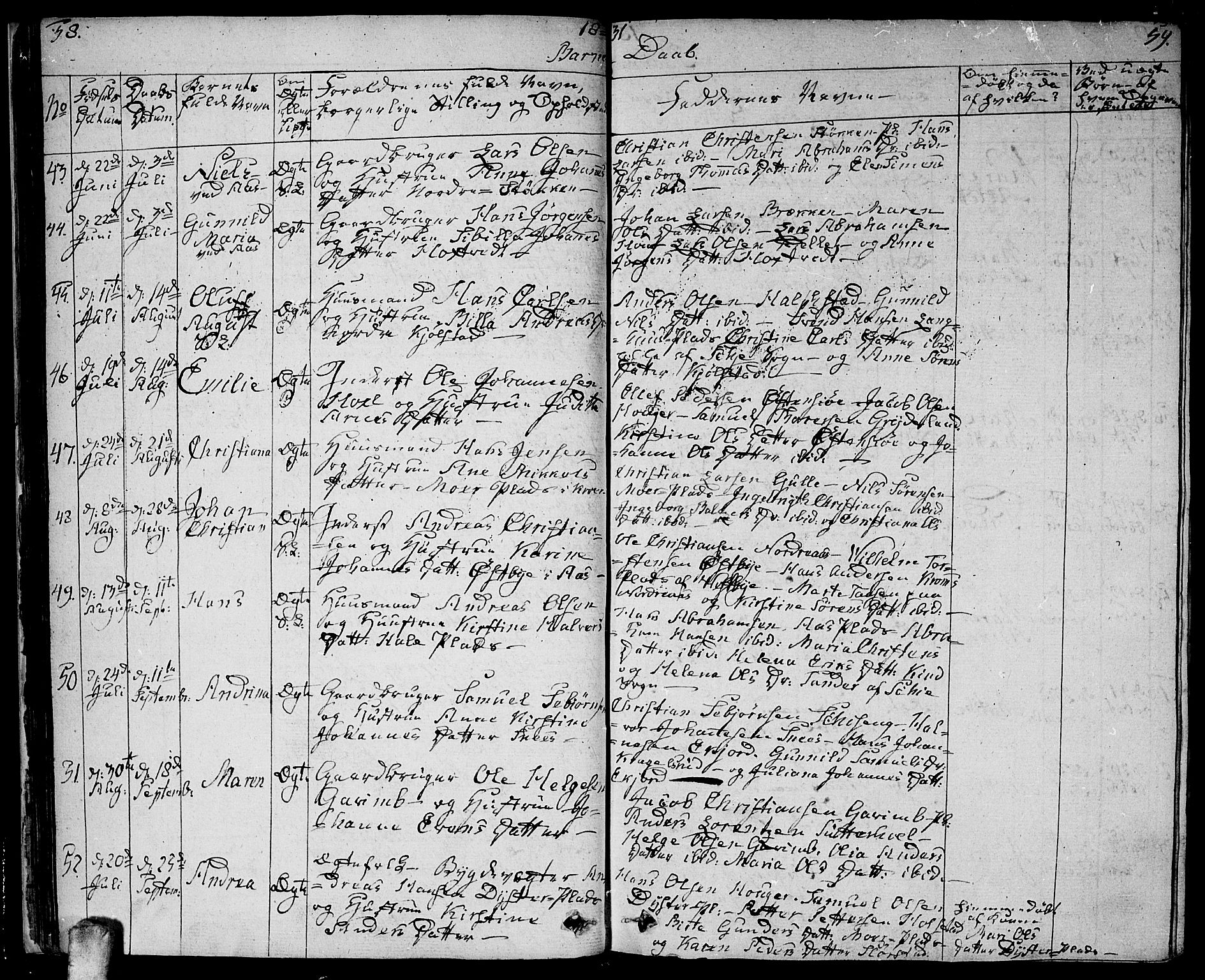 Ås prestekontor Kirkebøker, AV/SAO-A-10894/F/Fa/L0005: Parish register (official) no. I 5, 1827-1840, p. 58-59