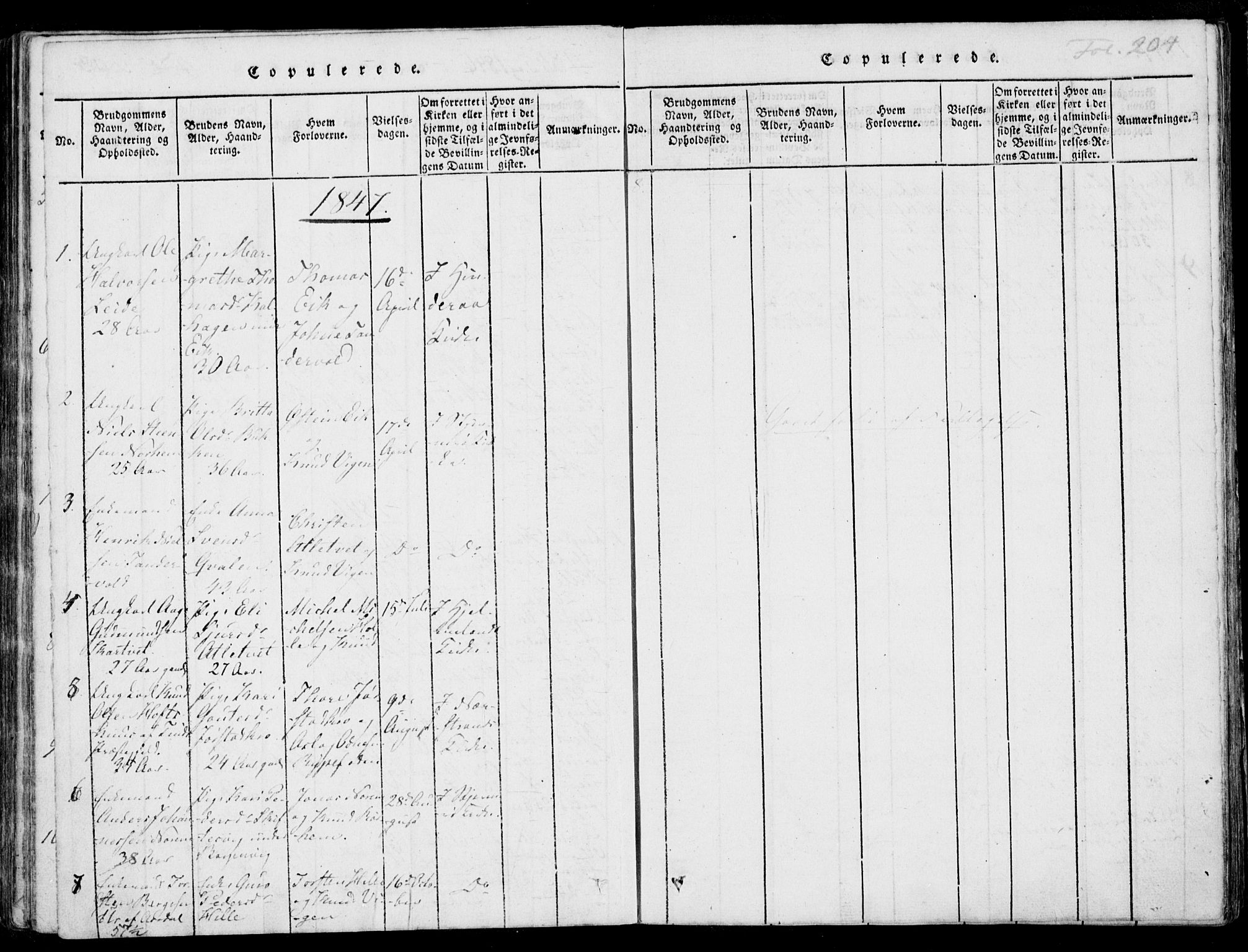 Nedstrand sokneprestkontor, AV/SAST-A-101841/01/IV: Parish register (official) no. A 7, 1816-1870, p. 204