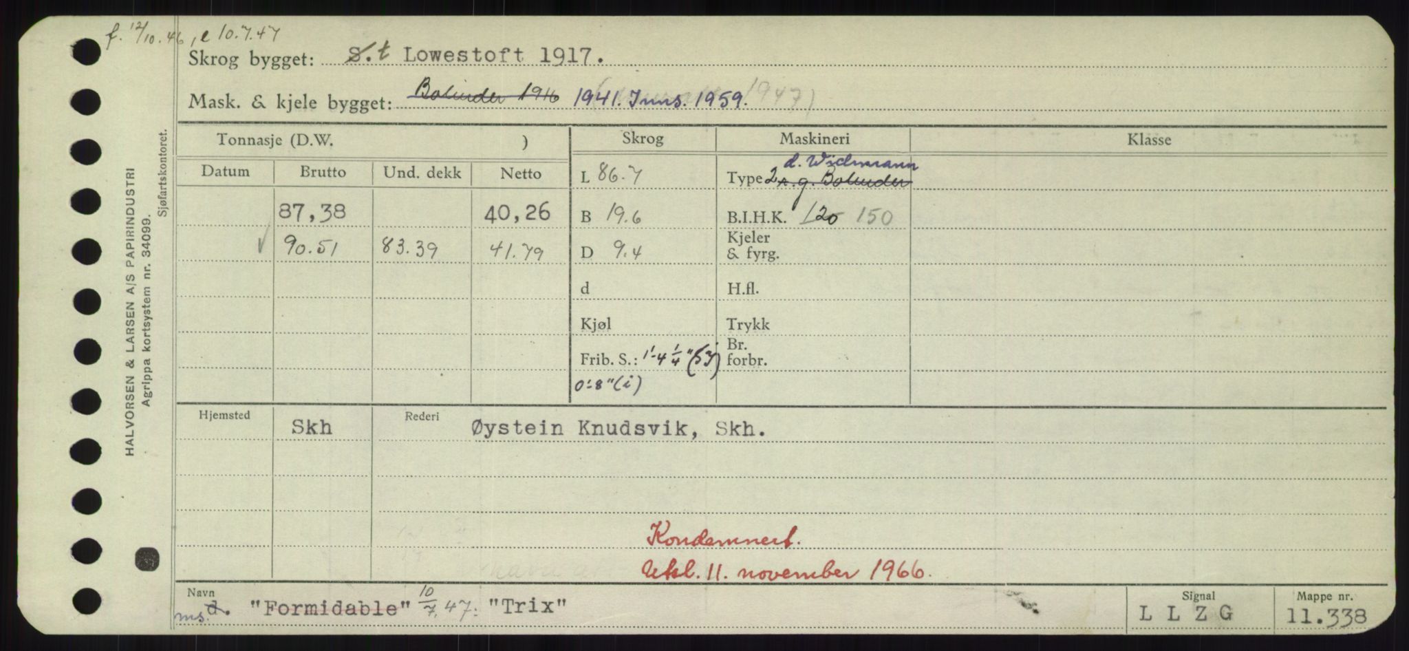 Sjøfartsdirektoratet med forløpere, Skipsmålingen, RA/S-1627/H/Hd/L0039: Fartøy, Ti-Tø, p. 593