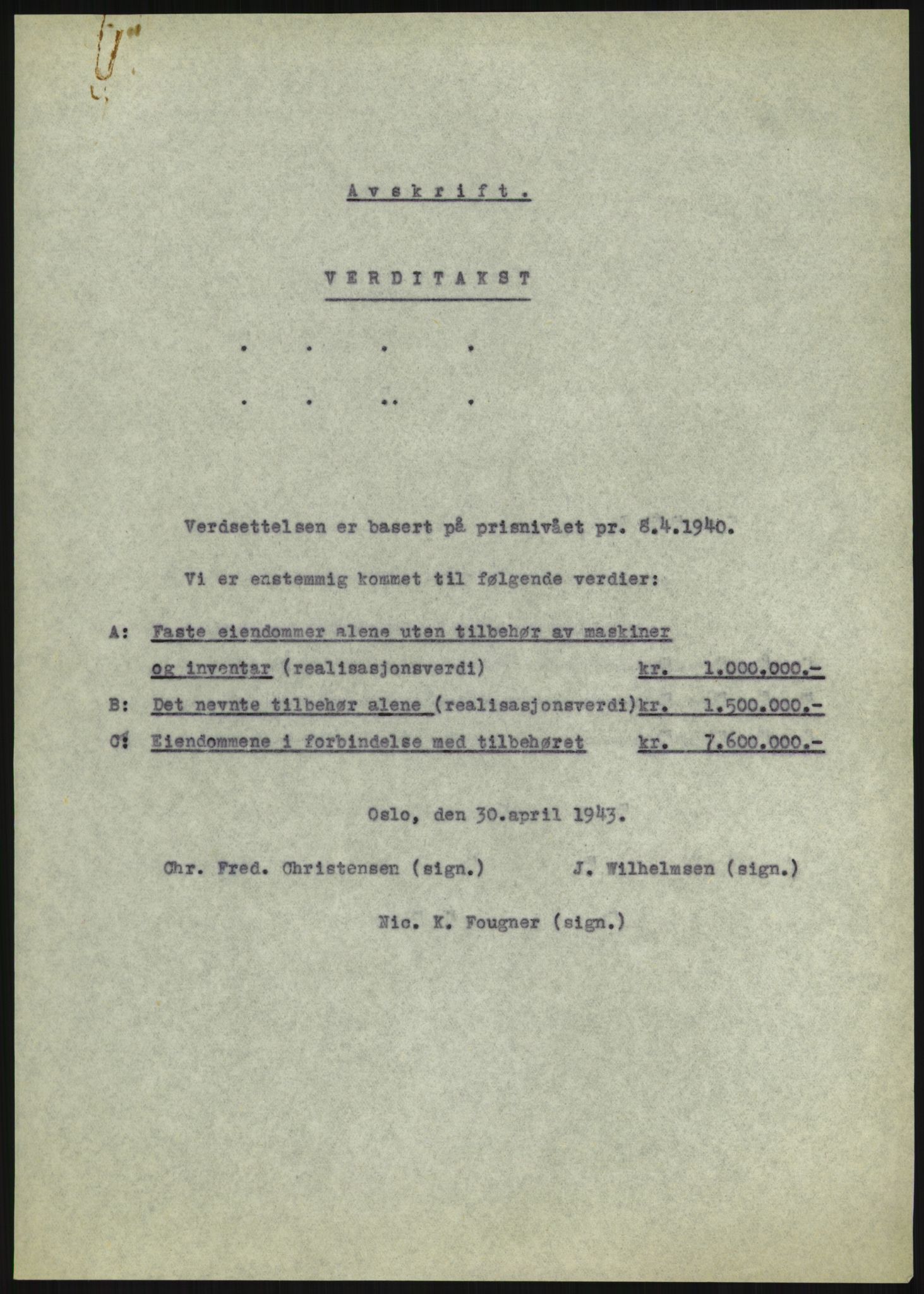 Fredrikstad mekaniske verksted, AV/RA-PA-1807/Q/L0001: Bygninger, Finansiering, Takst, Nyanlegg, 1935-1954, p. 73