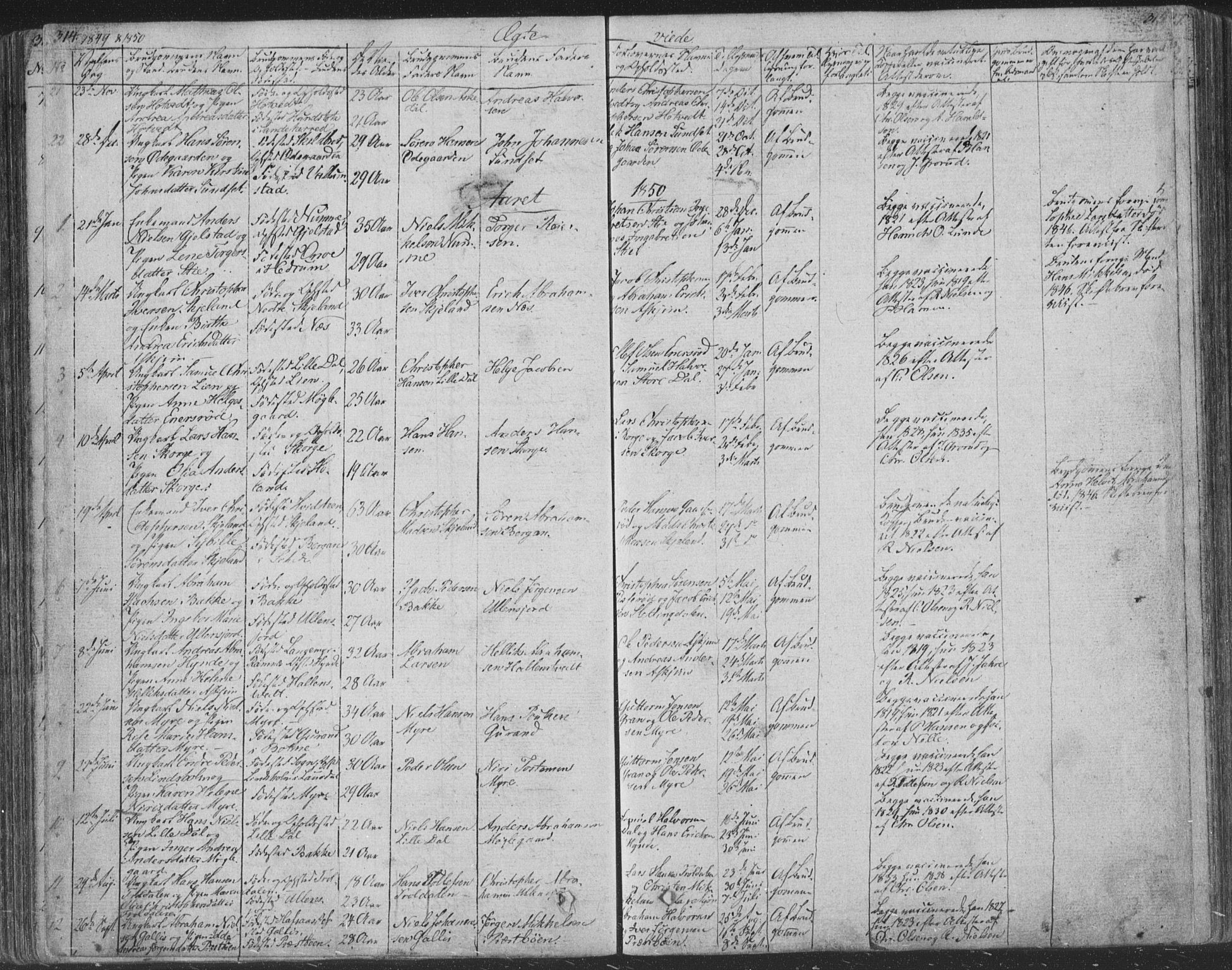 Andebu kirkebøker, AV/SAKO-A-336/F/Fa/L0004: Parish register (official) no. 4, 1829-1856, p. 314-315