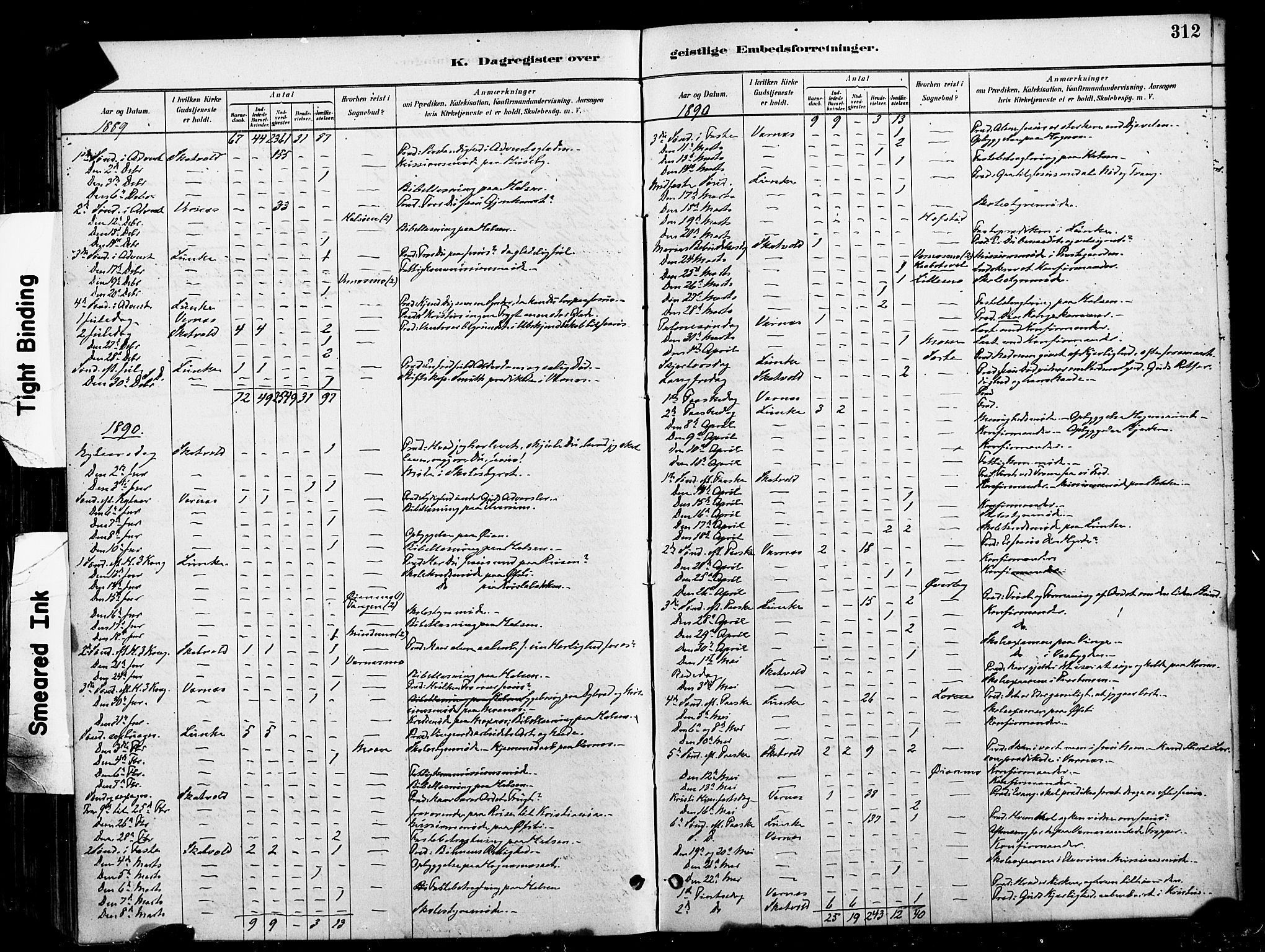 Ministerialprotokoller, klokkerbøker og fødselsregistre - Nord-Trøndelag, SAT/A-1458/709/L0077: Parish register (official) no. 709A17, 1880-1895, p. 312