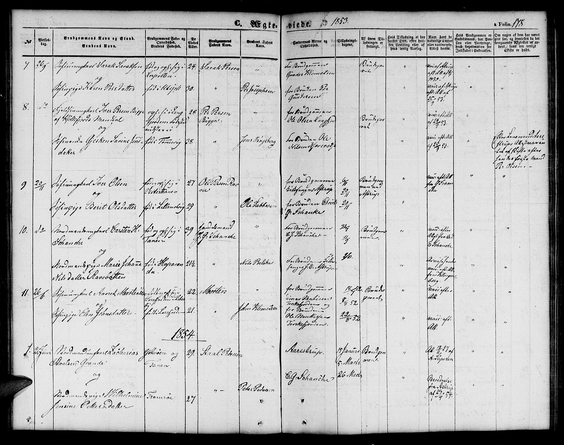 Tana sokneprestkontor, SATØ/S-1334/H/Hb/L0001klokker: Parish register (copy) no. 1 /1, 1853-1867, p. 178