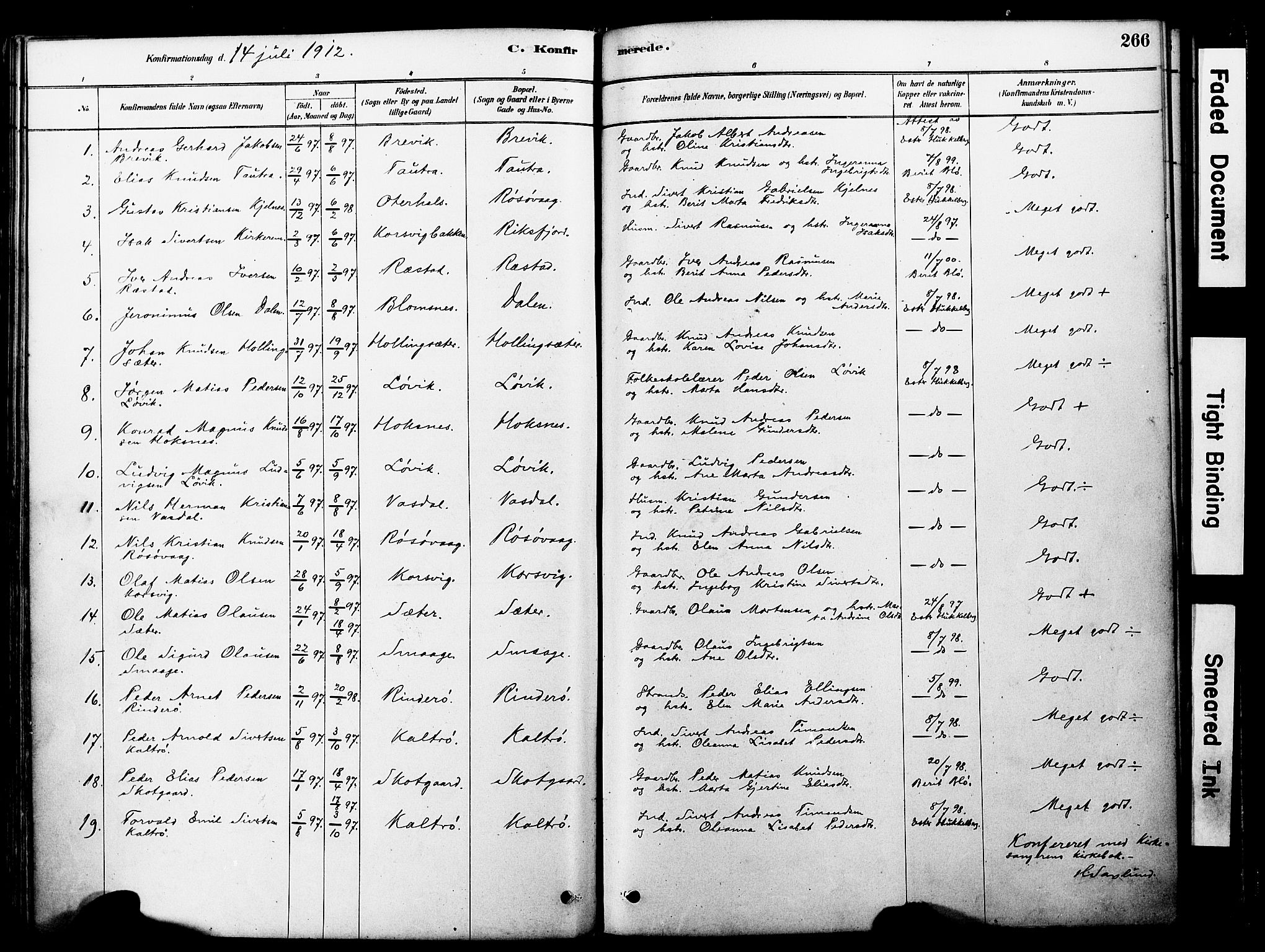 Ministerialprotokoller, klokkerbøker og fødselsregistre - Møre og Romsdal, SAT/A-1454/560/L0721: Parish register (official) no. 560A05, 1878-1917, p. 266