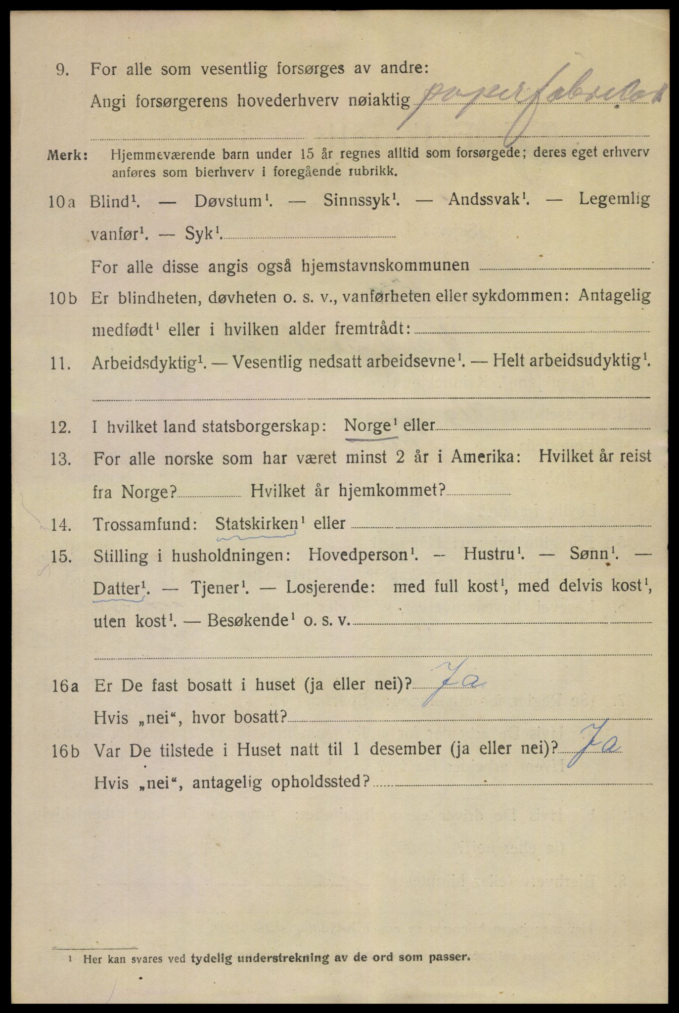 SAKO, 1920 census for Skien, 1920, p. 43533