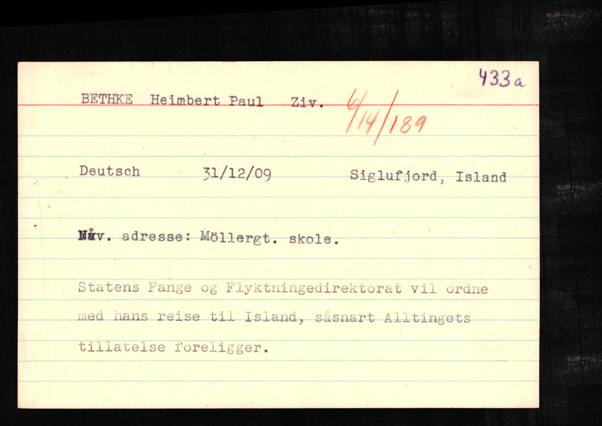 Forsvaret, Forsvarets overkommando II, AV/RA-RAFA-3915/D/Db/L0003: CI Questionaires. Tyske okkupasjonsstyrker i Norge. Tyskere., 1945-1946, p. 37