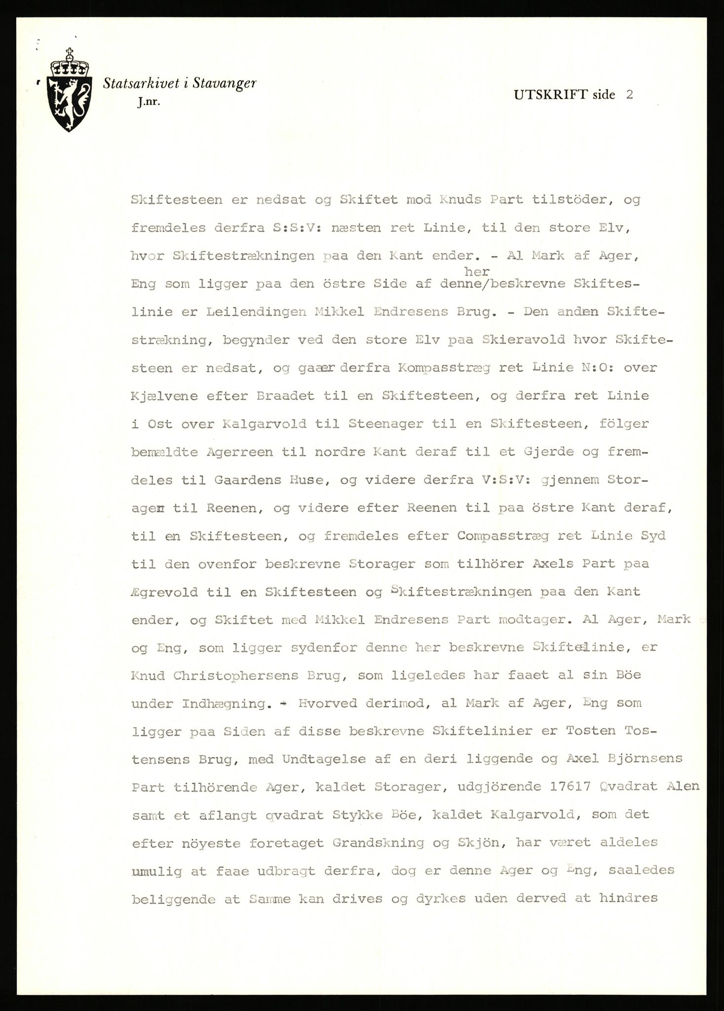 Statsarkivet i Stavanger, SAST/A-101971/03/Y/Yj/L0025: Avskrifter sortert etter gårdsnavn: Garpestad - Gjerde, 1750-1930, p. 305