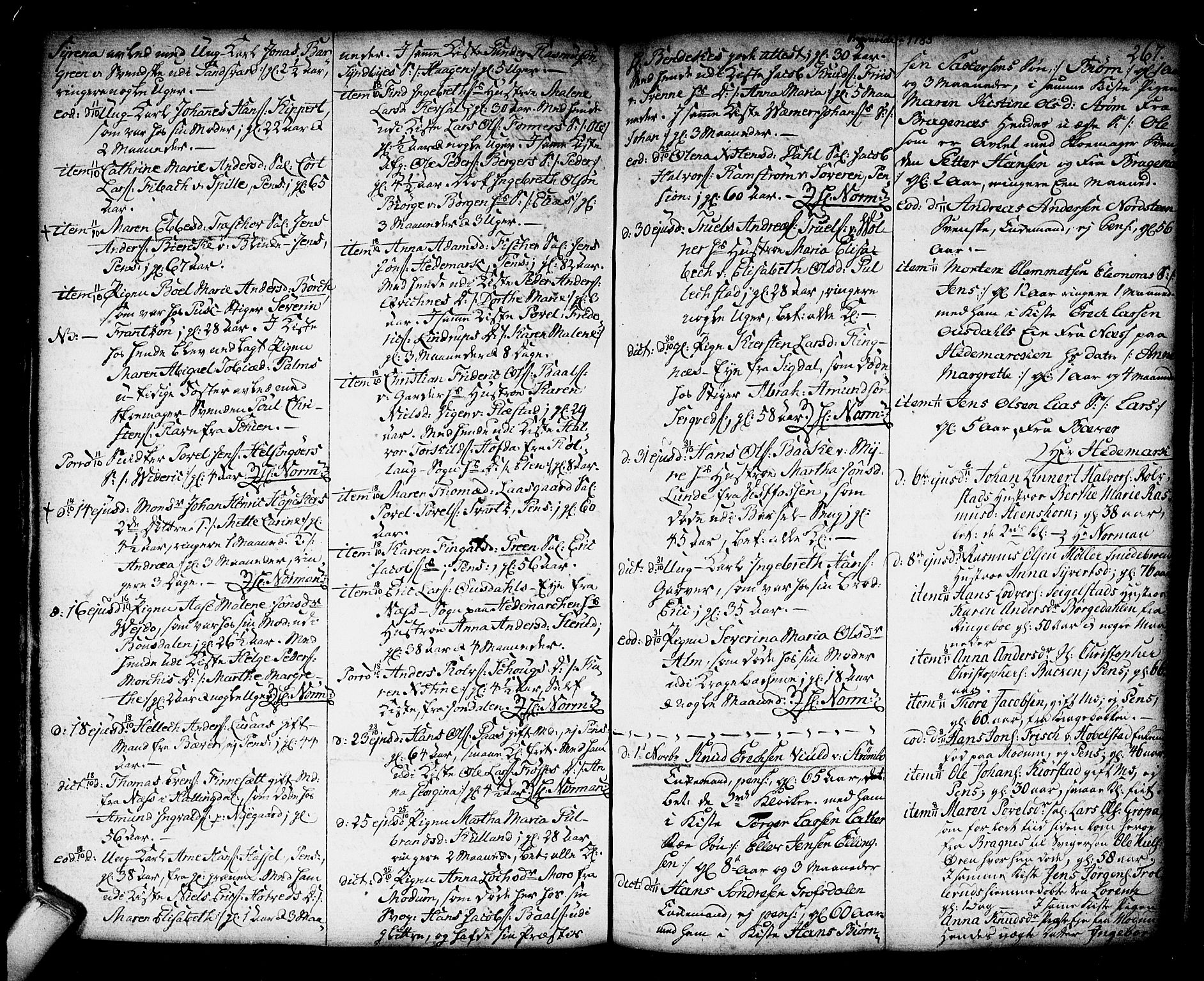 Kongsberg kirkebøker, SAKO/A-22/F/Fa/L0006: Parish register (official) no. I 6, 1783-1797, p. 267