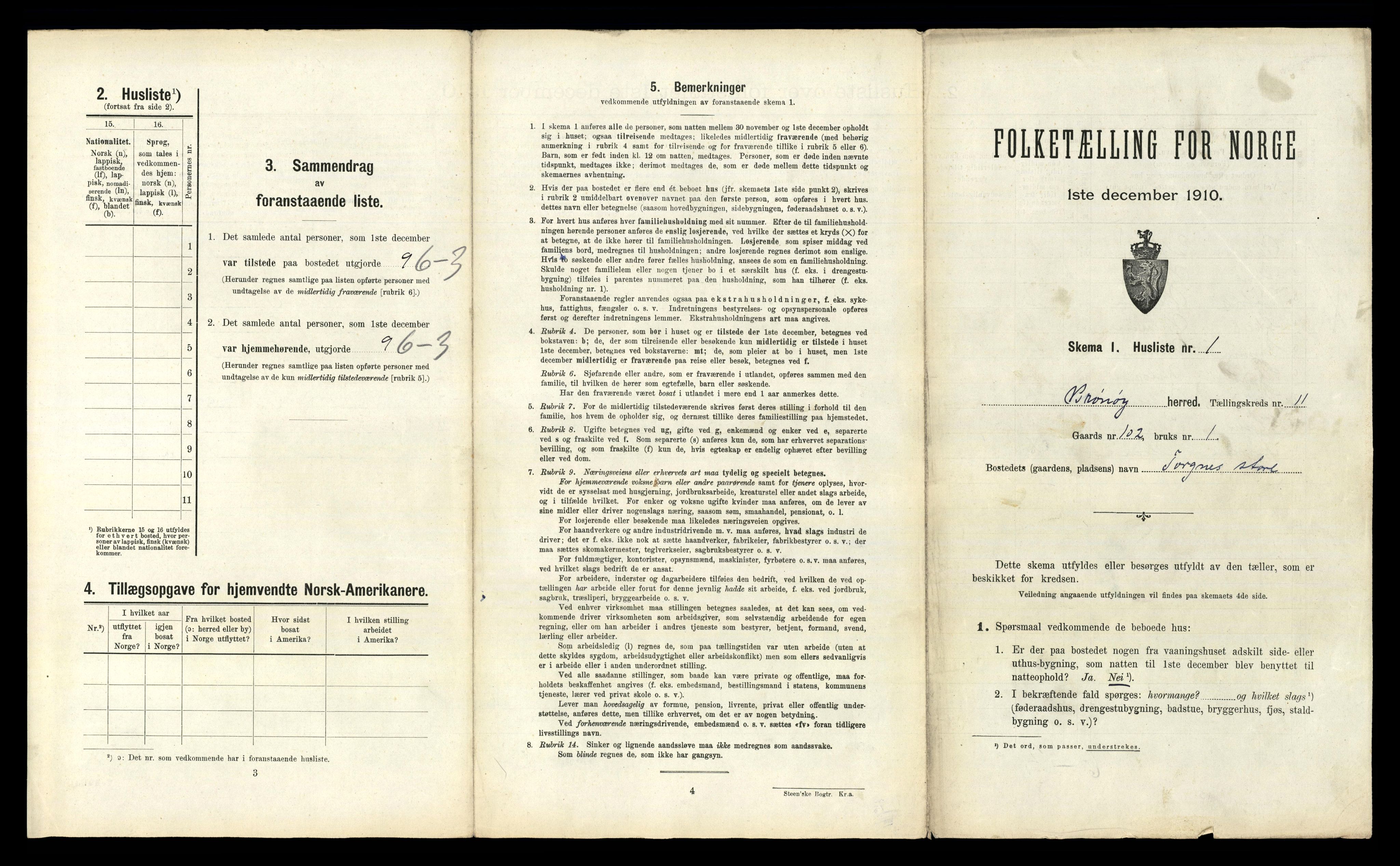 RA, 1910 census for Brønnøy, 1910, p. 1033