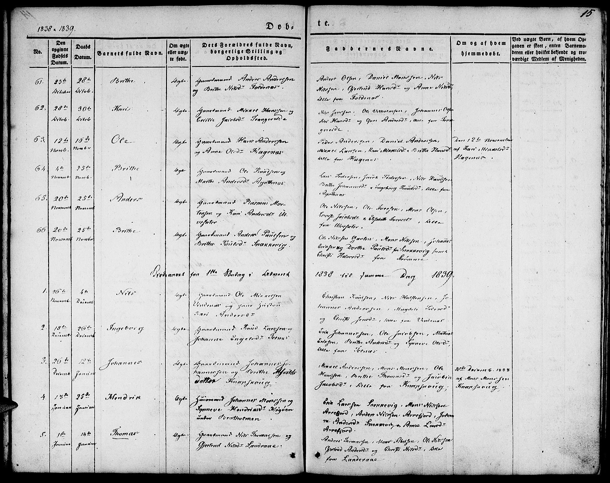 Fjell sokneprestembete, SAB/A-75301/H/Haa: Parish register (official) no. A 1, 1835-1850, p. 15