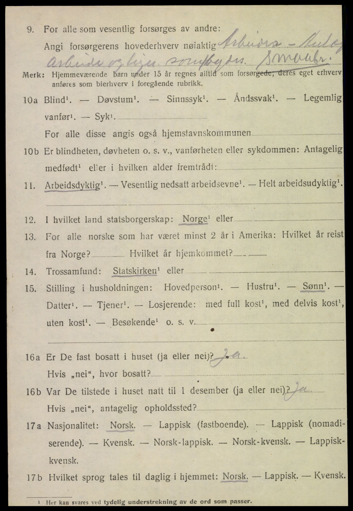 SAT, 1920 census for Meløy, 1920, p. 8326