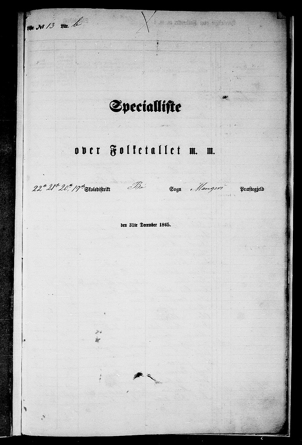 RA, 1865 census for Manger, 1865, p. 281