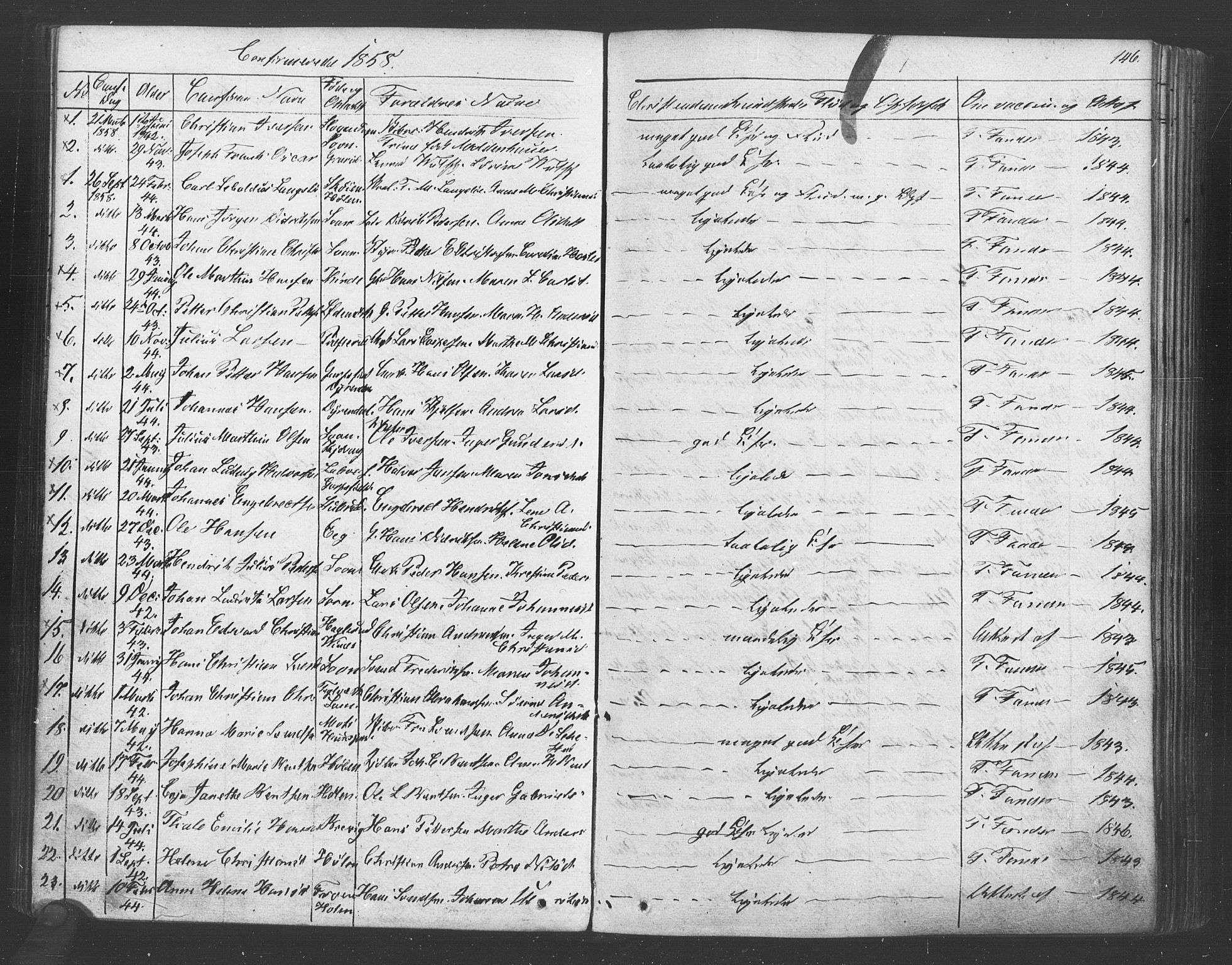 Vestby prestekontor Kirkebøker, AV/SAO-A-10893/F/Fa/L0007: Parish register (official) no. I 7, 1850-1862, p. 146