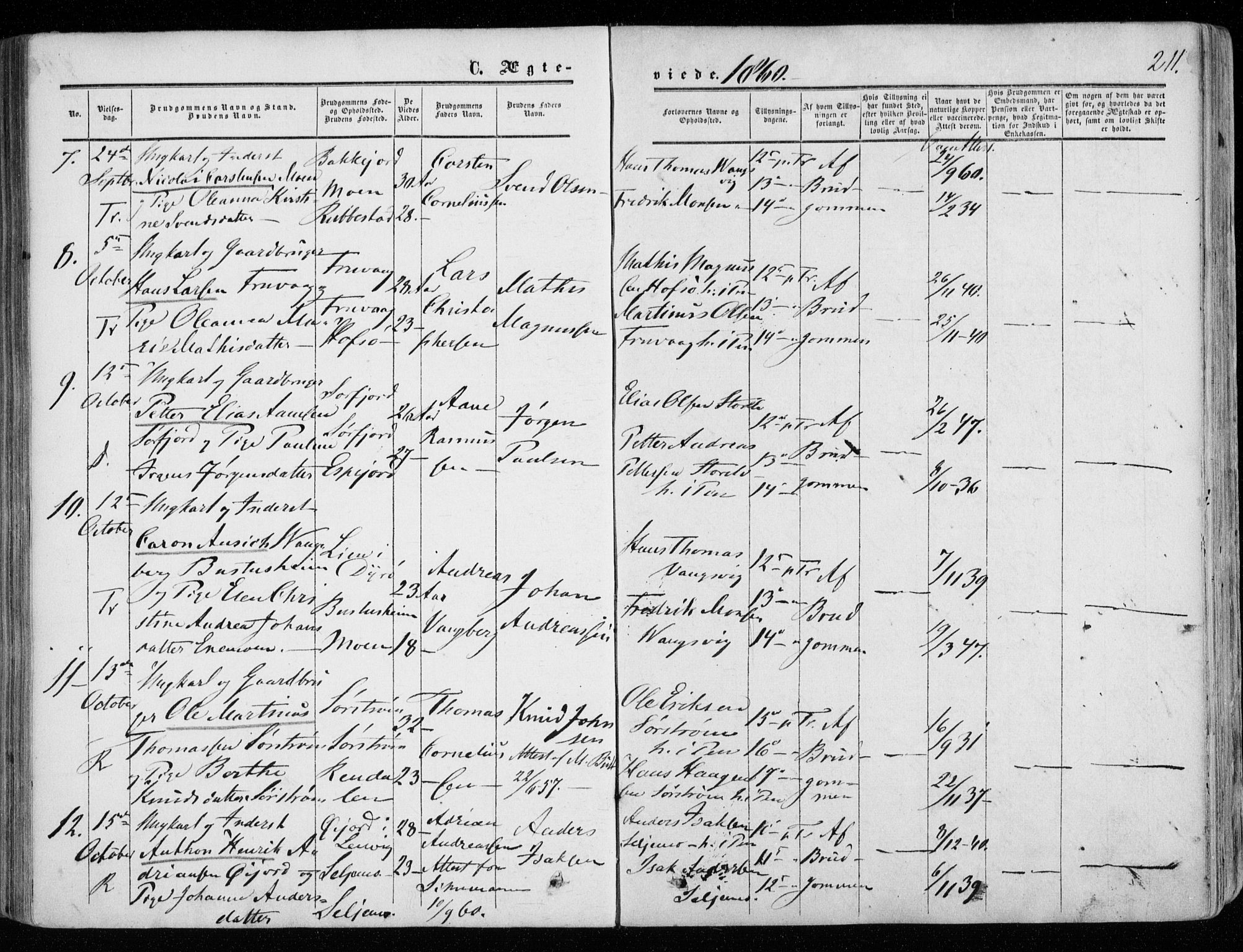 Tranøy sokneprestkontor, AV/SATØ-S-1313/I/Ia/Iaa/L0007kirke: Parish register (official) no. 7, 1856-1866, p. 211