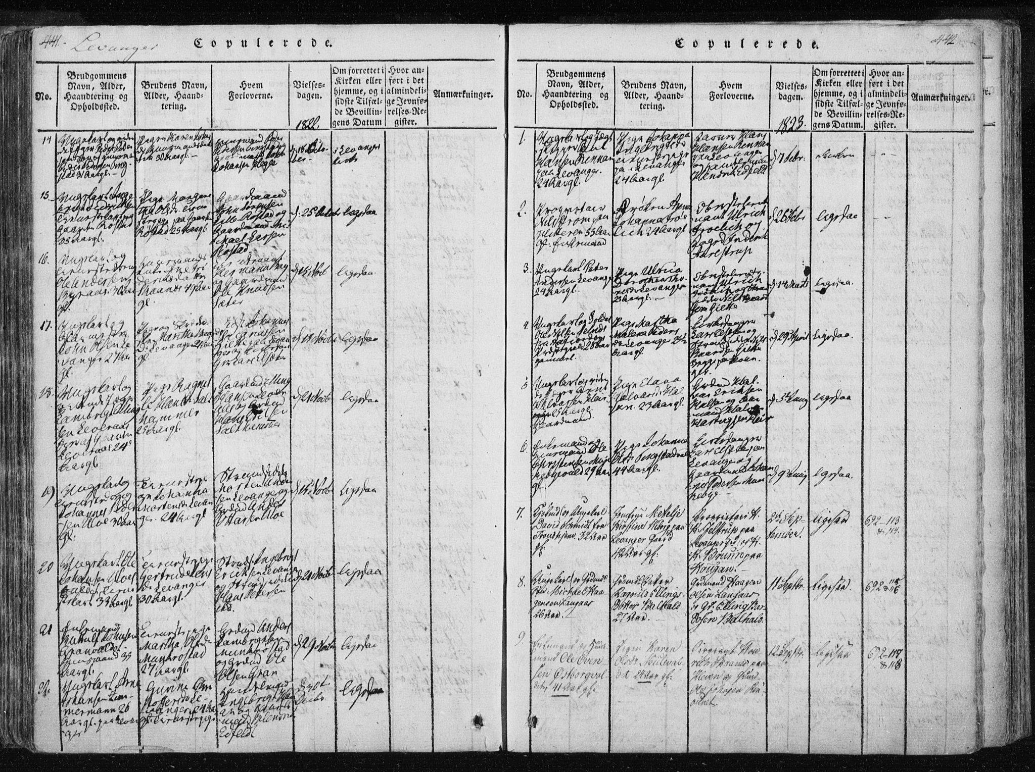 Ministerialprotokoller, klokkerbøker og fødselsregistre - Nord-Trøndelag, AV/SAT-A-1458/717/L0148: Parish register (official) no. 717A04 /2, 1816-1825, p. 441-442