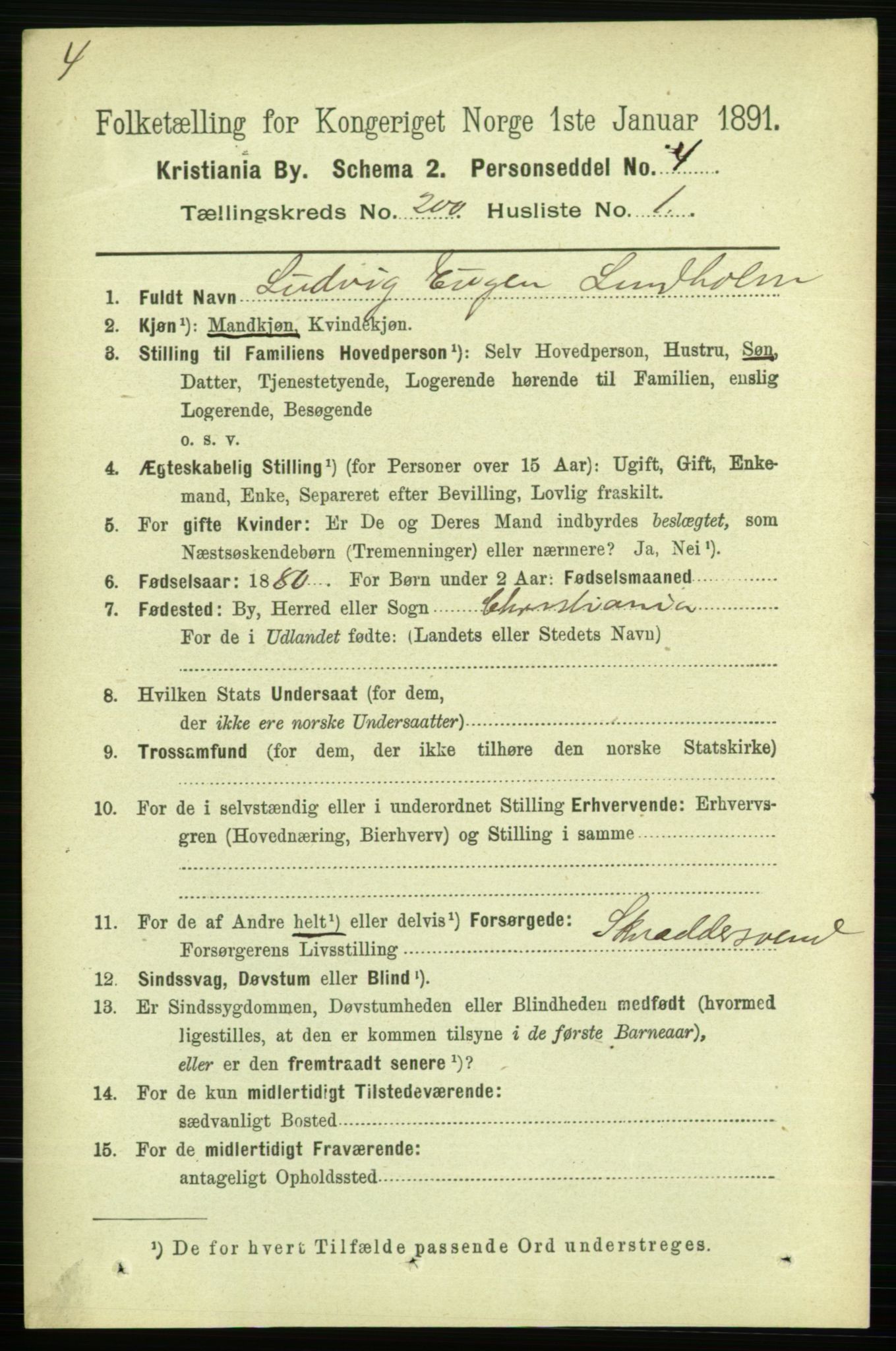 RA, 1891 census for 0301 Kristiania, 1891, p. 120329