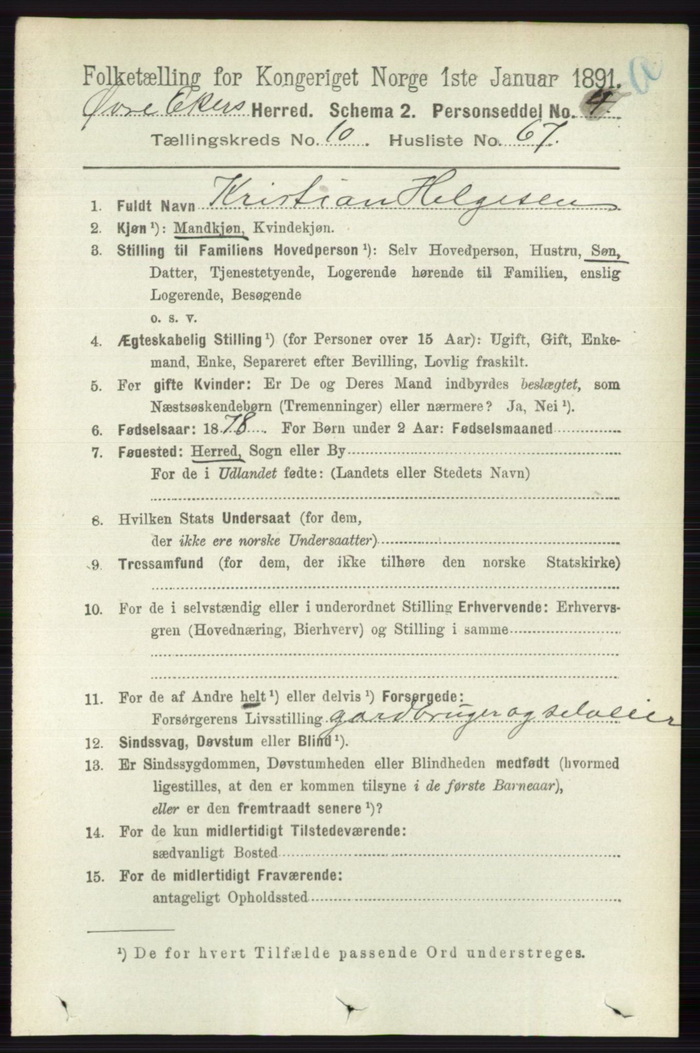 RA, 1891 census for 0624 Øvre Eiker, 1891, p. 4382