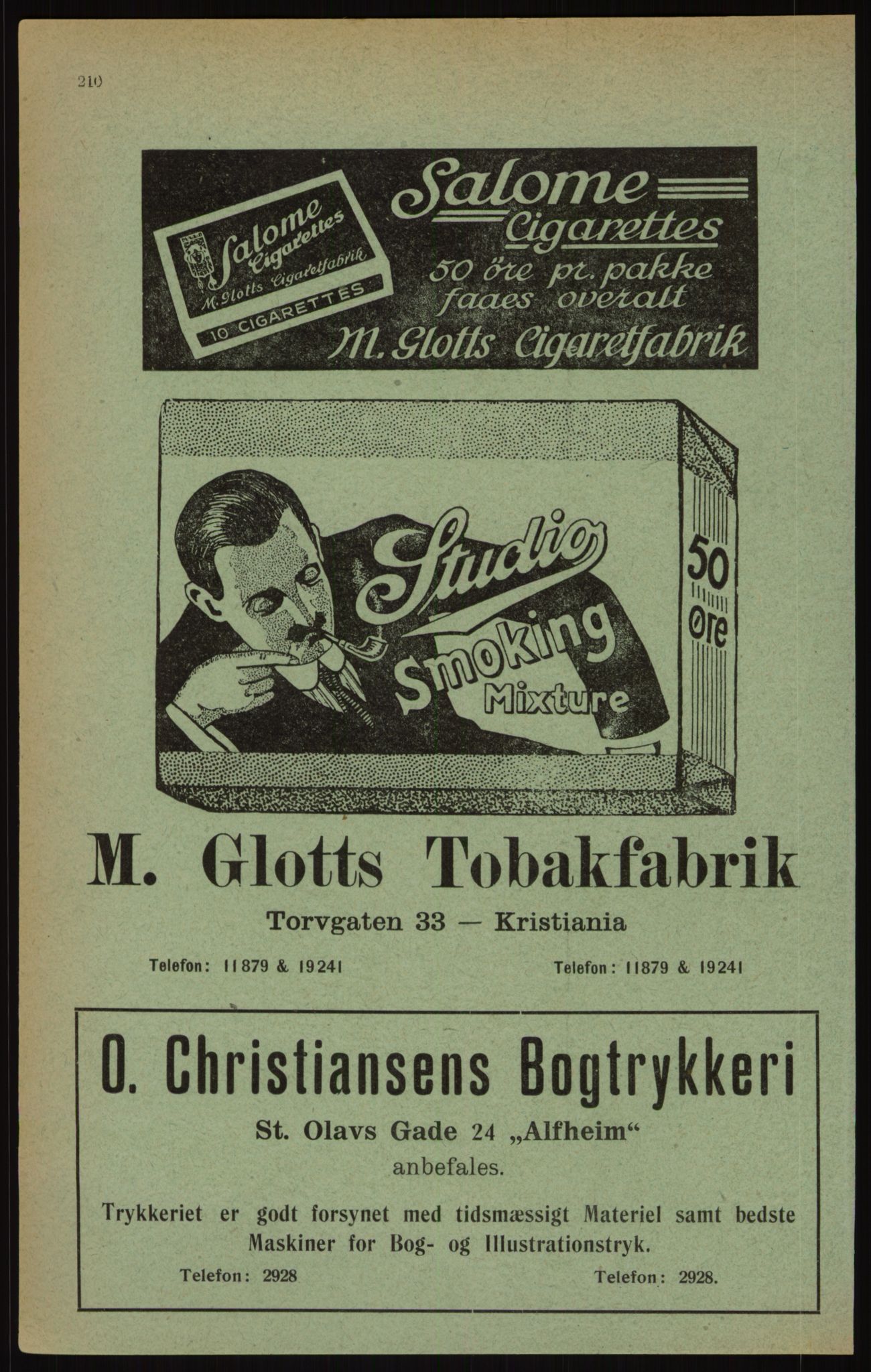 Kristiania/Oslo adressebok, PUBL/-, 1916, p. 210