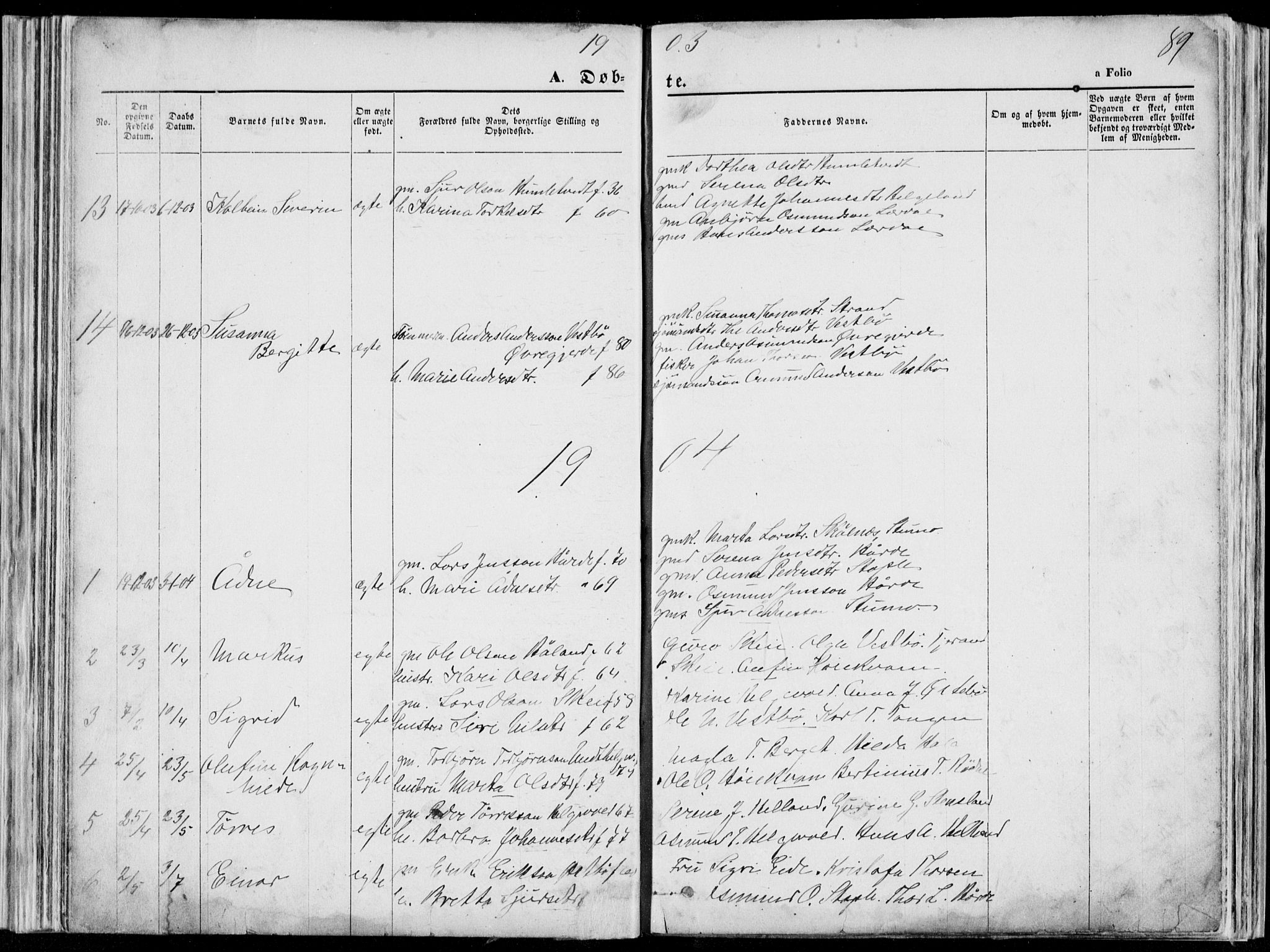 Vikedal sokneprestkontor, AV/SAST-A-101840/01/V: Parish register (copy) no. B 10, 1864-1926, p. 89