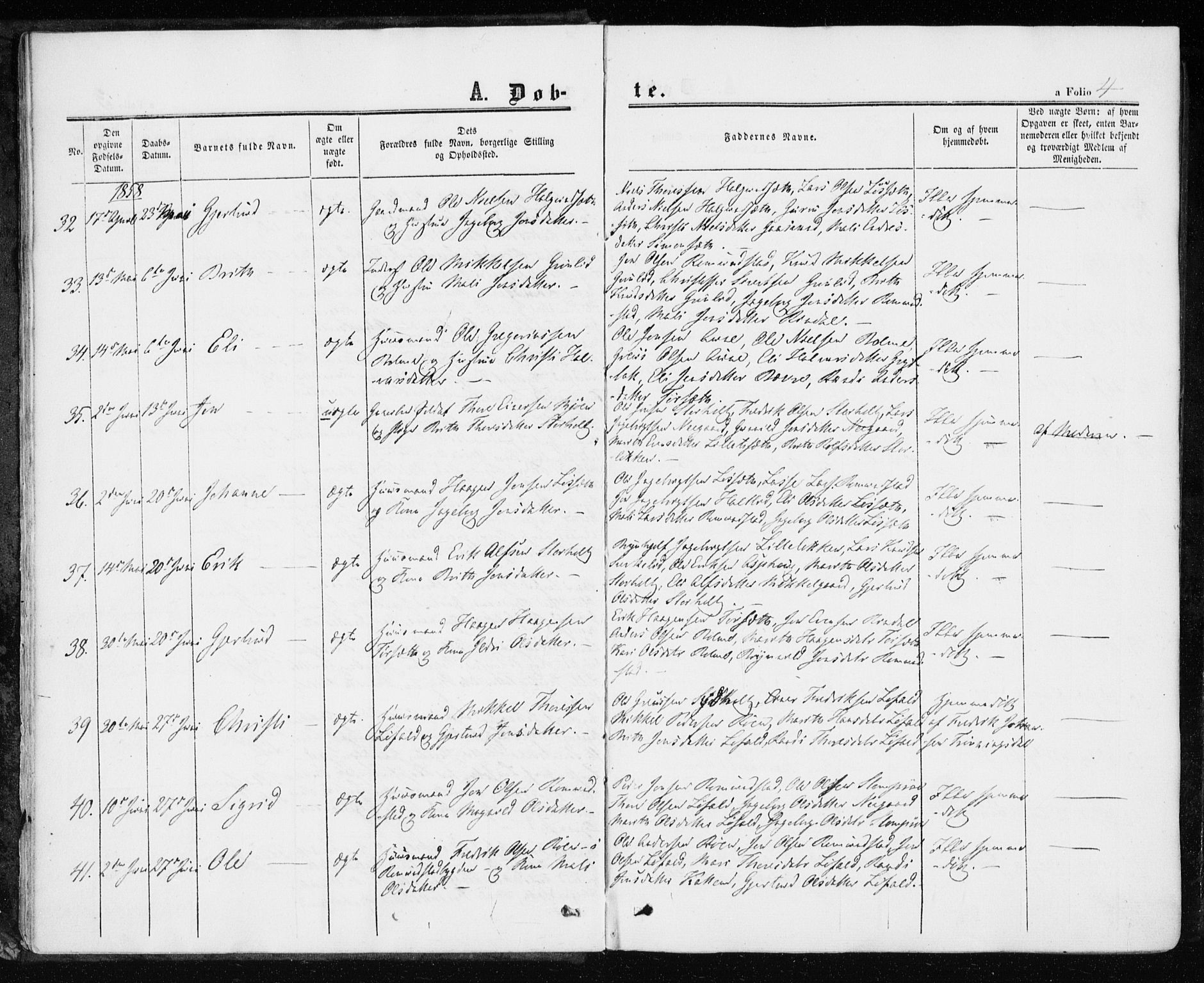 Ministerialprotokoller, klokkerbøker og fødselsregistre - Møre og Romsdal, AV/SAT-A-1454/598/L1067: Parish register (official) no. 598A01, 1858-1871, p. 4