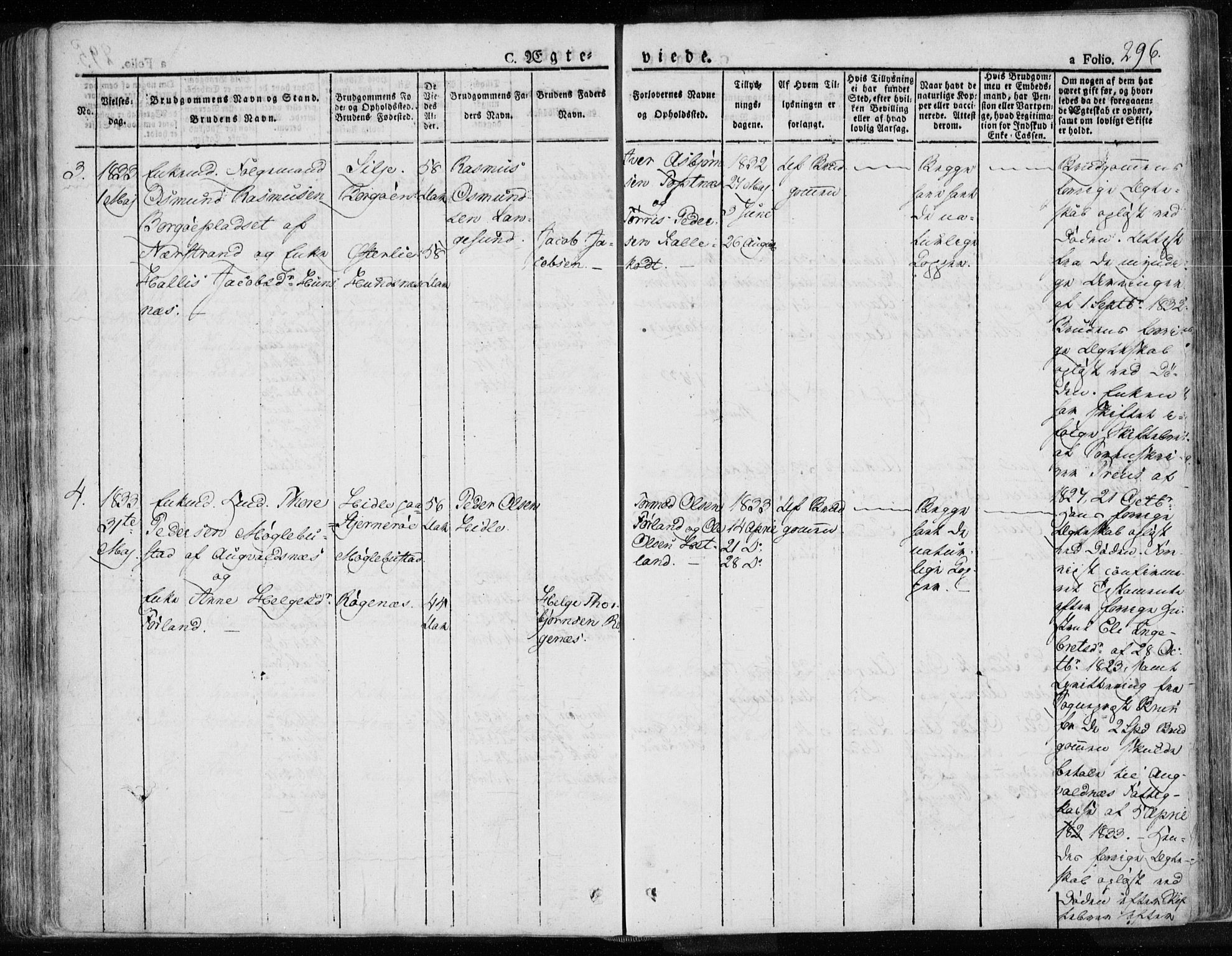 Tysvær sokneprestkontor, SAST/A -101864/H/Ha/Haa/L0001: Parish register (official) no. A 1.1, 1831-1856, p. 296