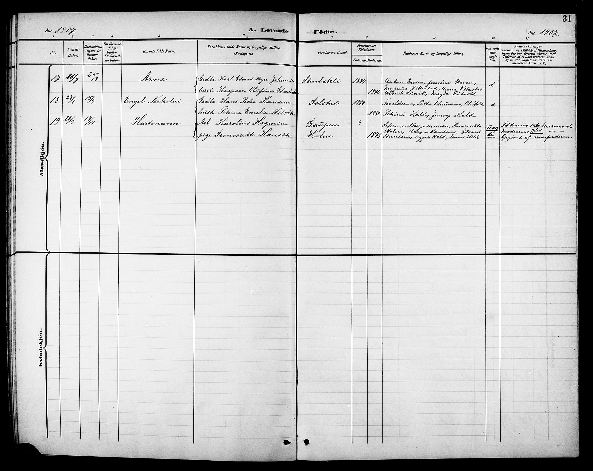 Ministerialprotokoller, klokkerbøker og fødselsregistre - Nordland, SAT/A-1459/811/L0170: Parish register (copy) no. 811C02, 1896-1908, p. 31