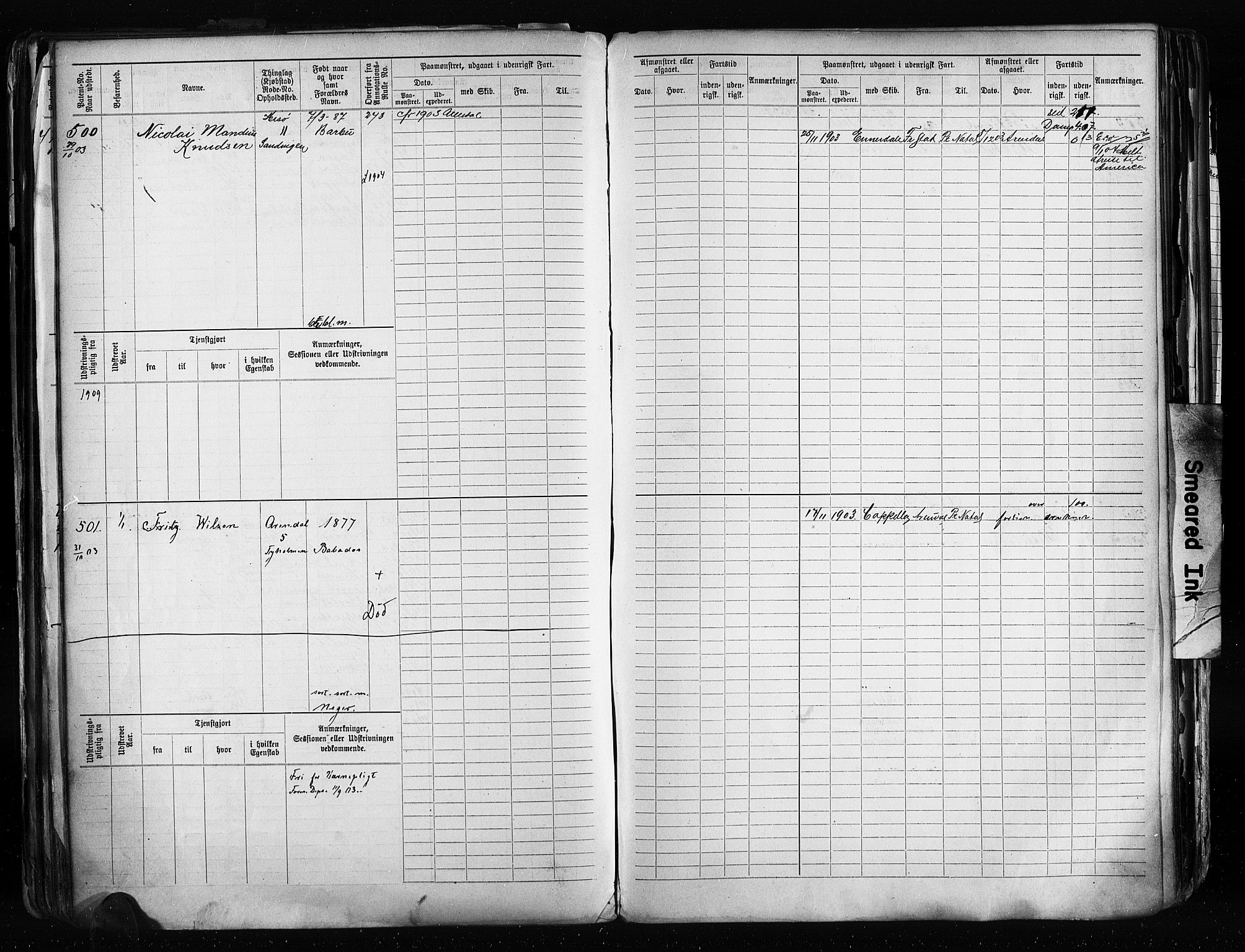 Arendal mønstringskrets, SAK/2031-0012/F/Fb/L0020: Hovedrulle A nr 217-968, S-18, 1900-1910, p. 147