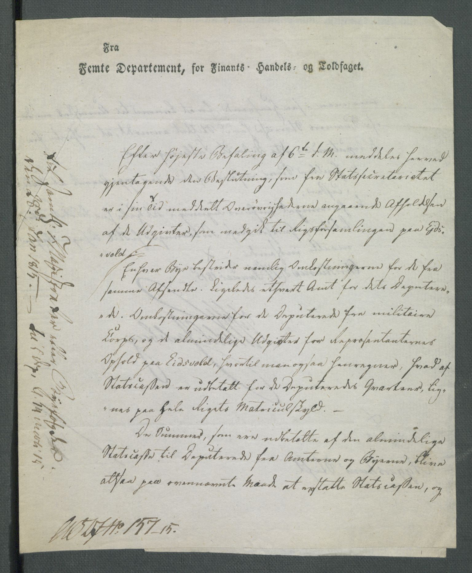 5. departement for finans-, handels- og tollfaget, RA/S-3893/C/Cb/L0014: Regninger fra Riksforsamlingens deputerede, 1814, p. 66